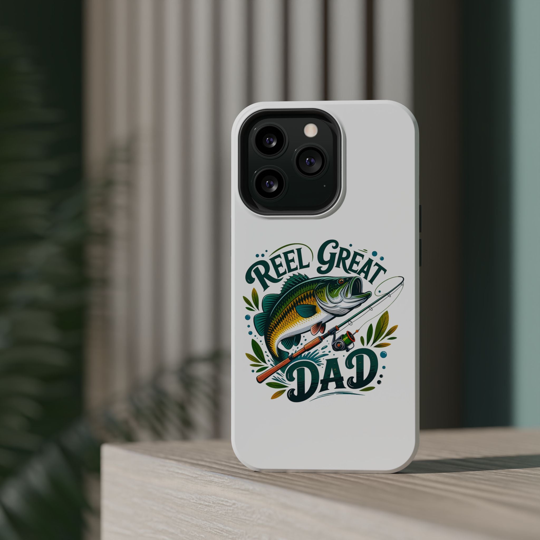 Reel Great Dad Phone Case | Fishing Rod Bass Design, Magnetic Impact-Resistant Case