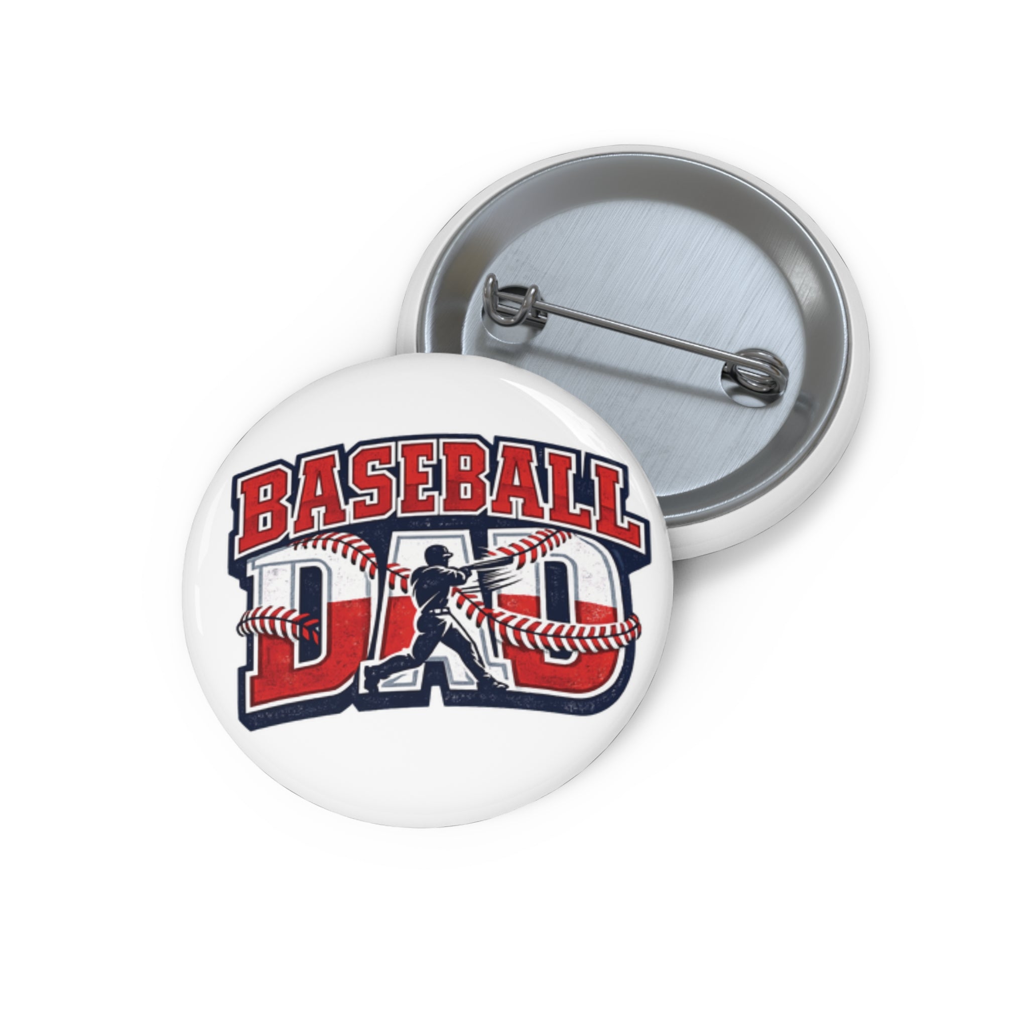 Baseball Dad Pin Button | Custom Baseball Button, Team Sports Badge