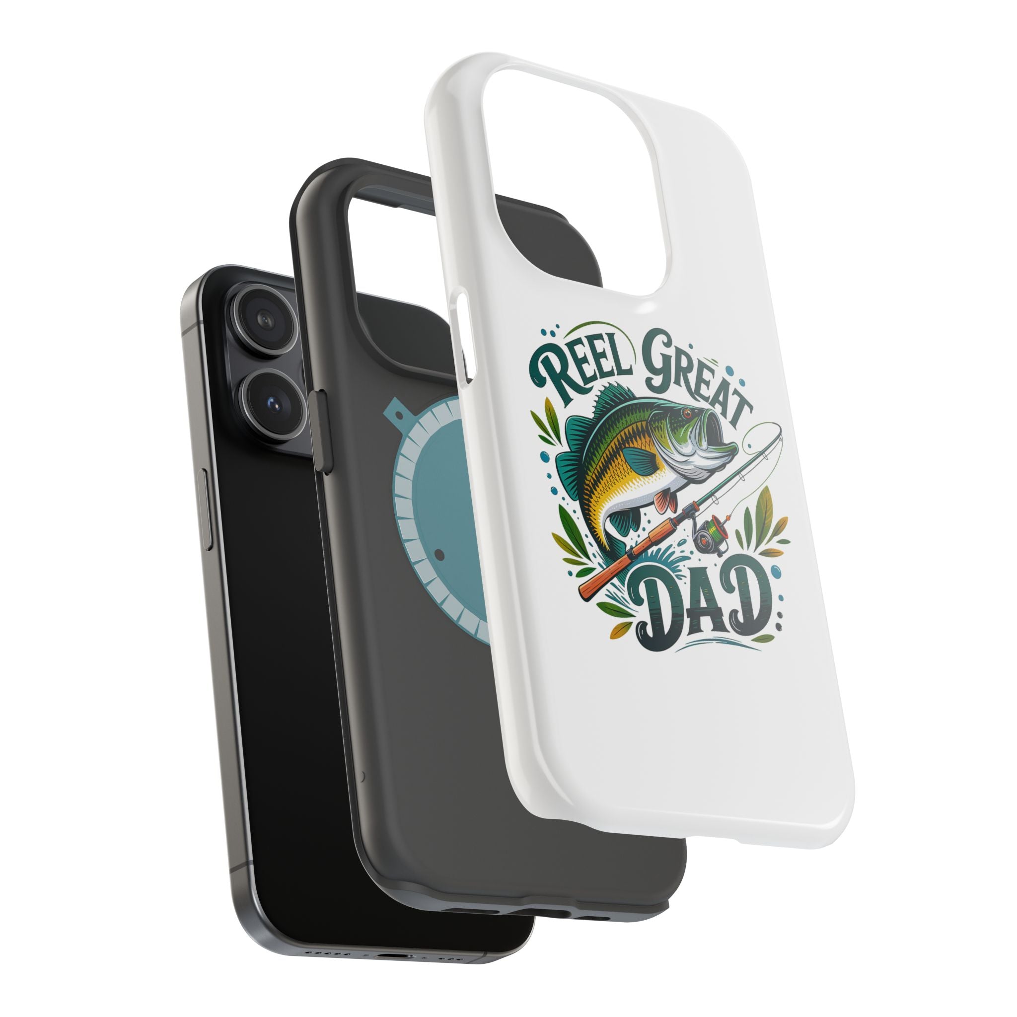Reel Great Dad Phone Case | Fishing Rod Bass Design, Magnetic Impact-Resistant Case