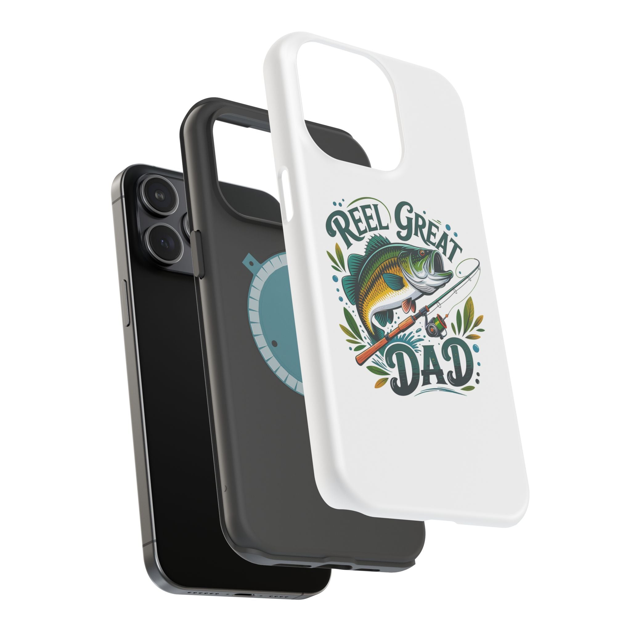 Reel Great Dad Phone Case | Fishing Rod Bass Design, Magnetic Impact-Resistant Case