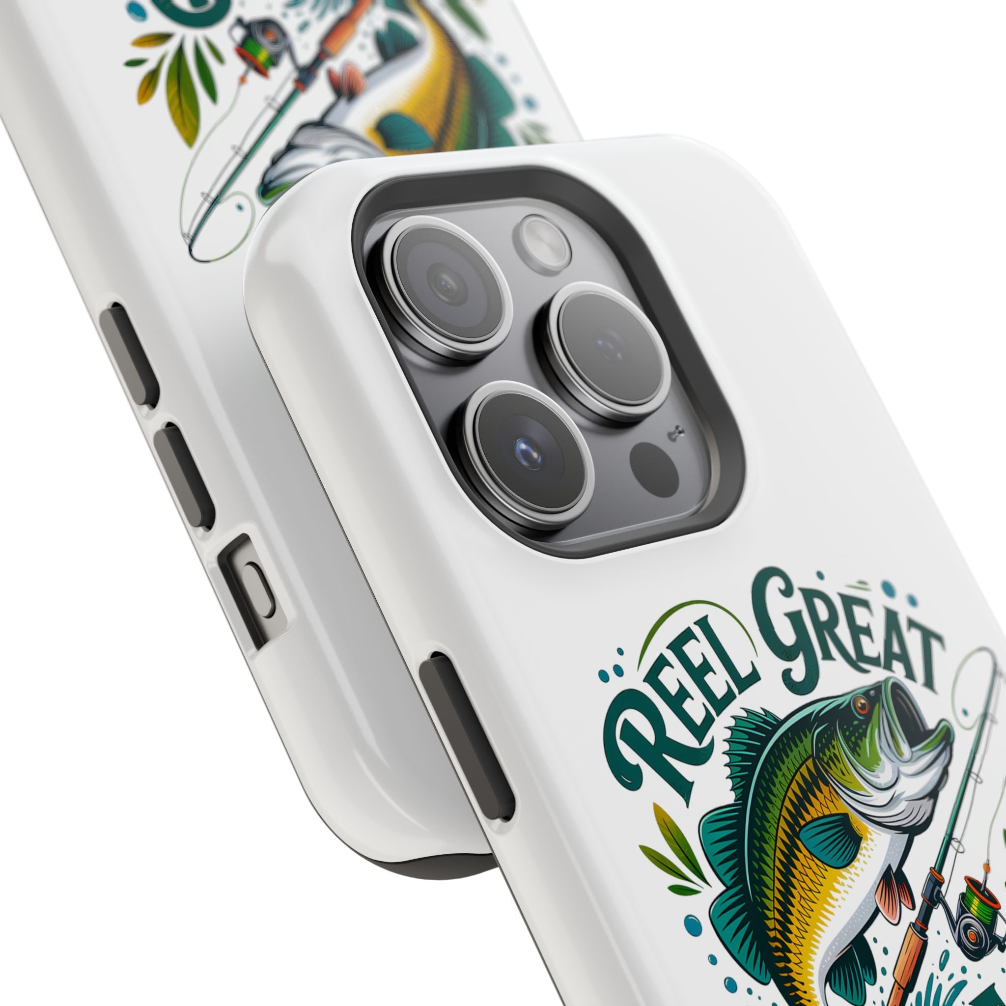 Reel Great Dad Phone Case | Fishing Rod Bass Design, Magnetic Impact-Resistant Case