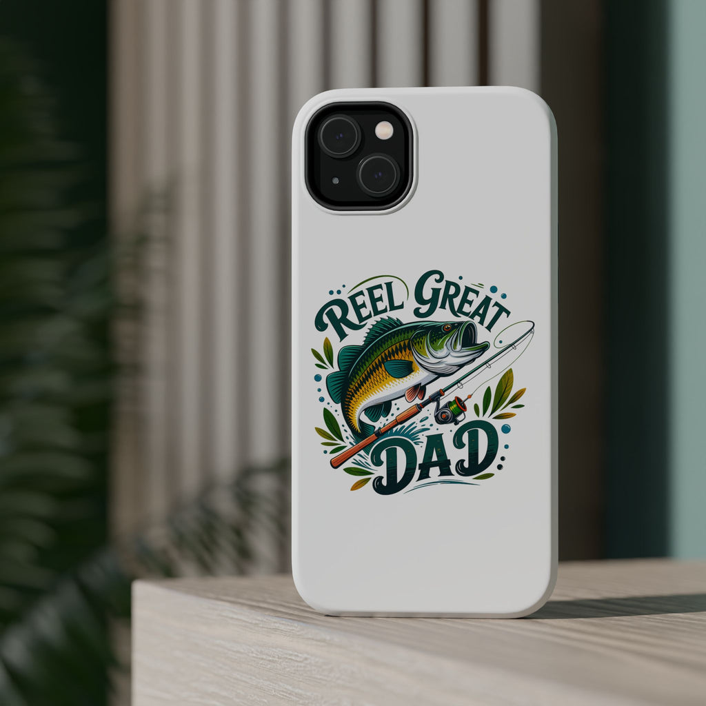 Reel Great Dad Phone Case | Fishing Rod Bass Design, Magnetic Impact-Resistant Case