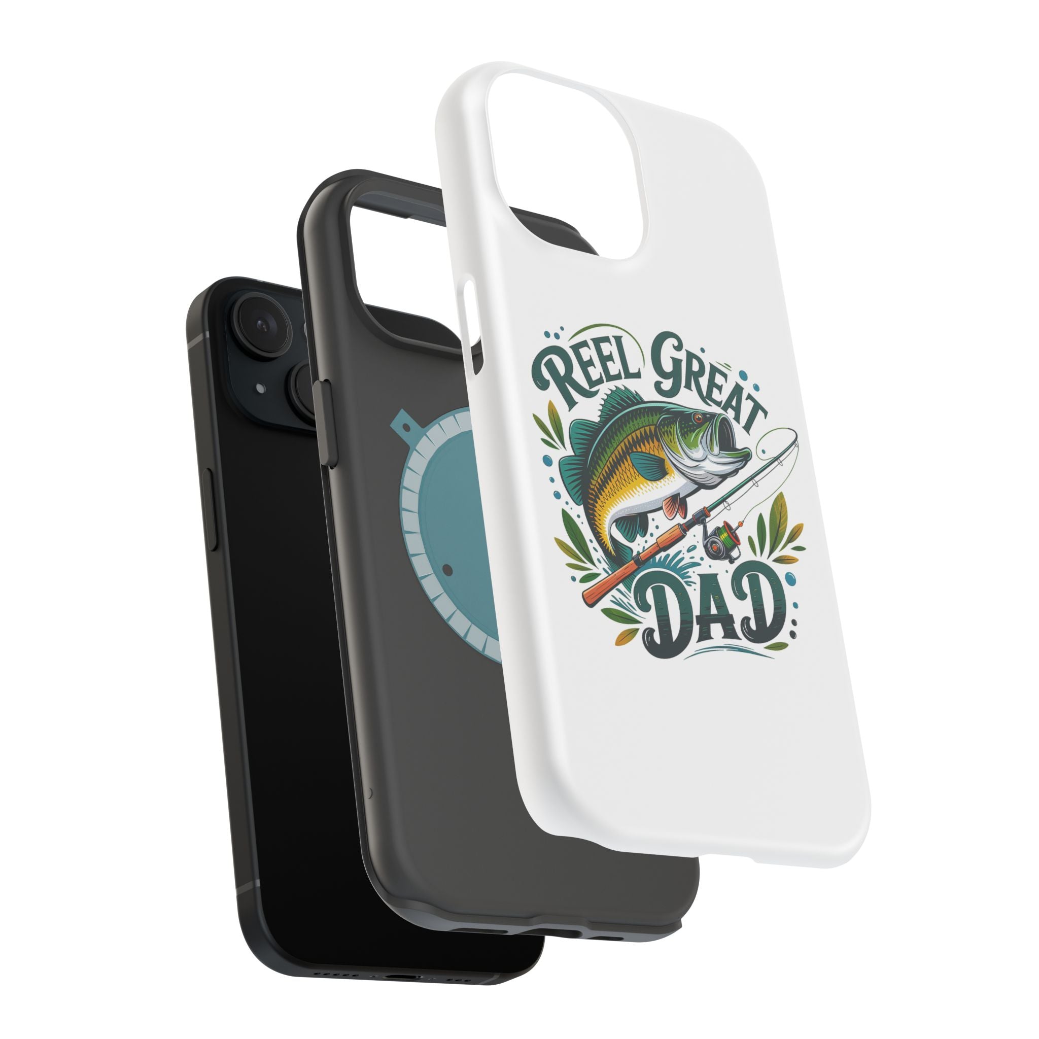 Reel Great Dad Phone Case | Fishing Rod Bass Design, Magnetic Impact-Resistant Case