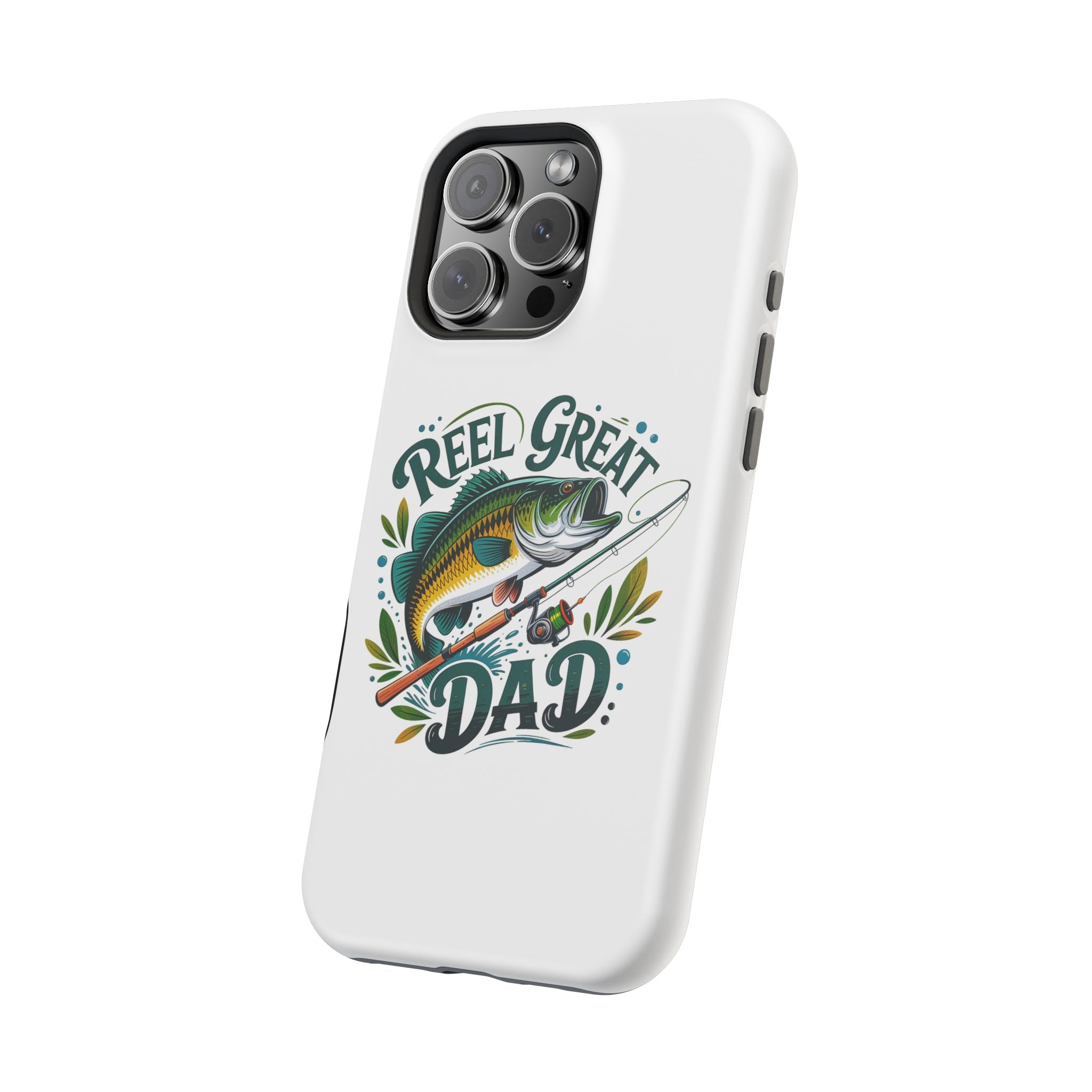 Reel Great Dad Phone Case | Fishing Rod Bass Design, Magnetic Impact-Resistant Case
