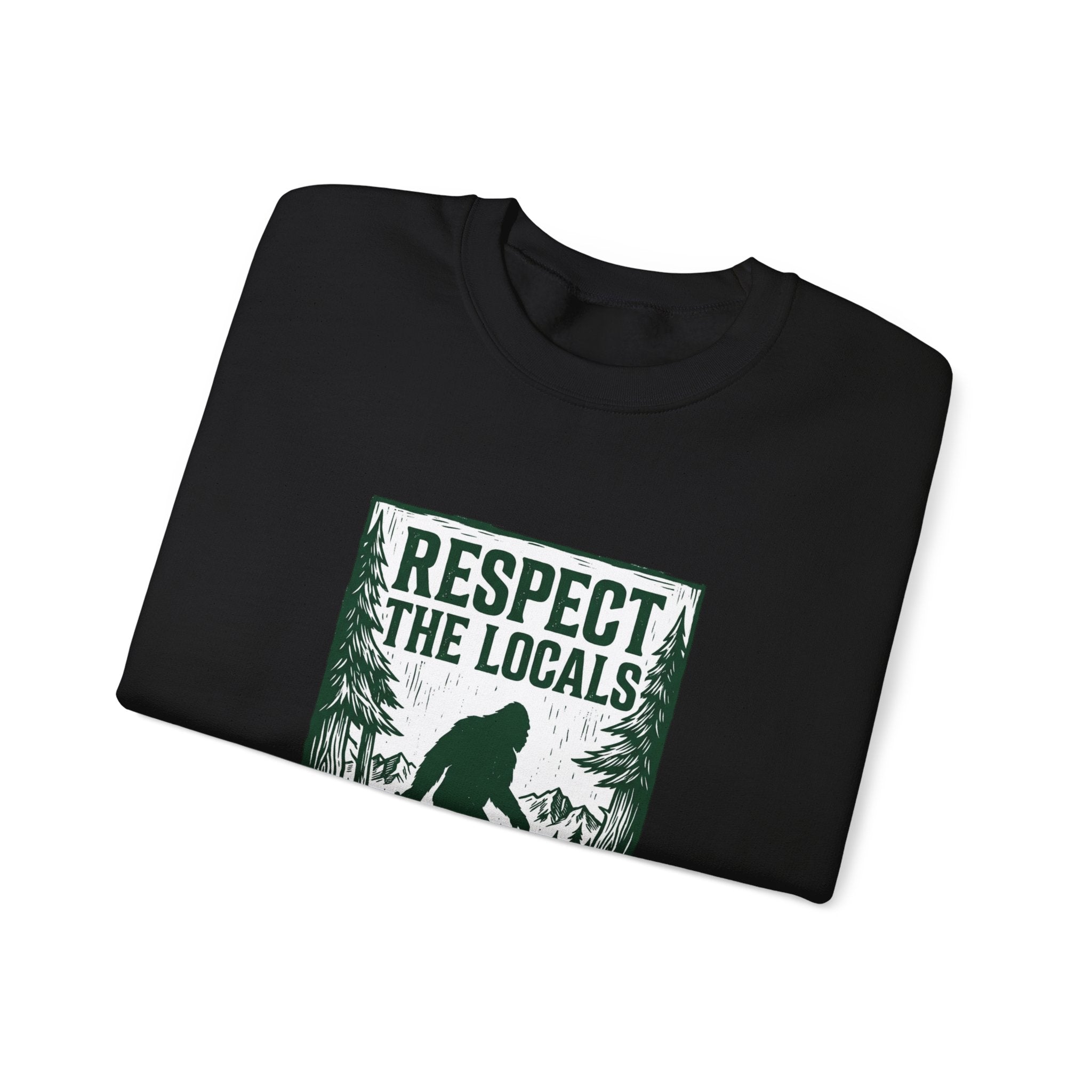 Respect The Locals Sasquatch sweatshirt | vintage national park style, Sasquatch forest graphic