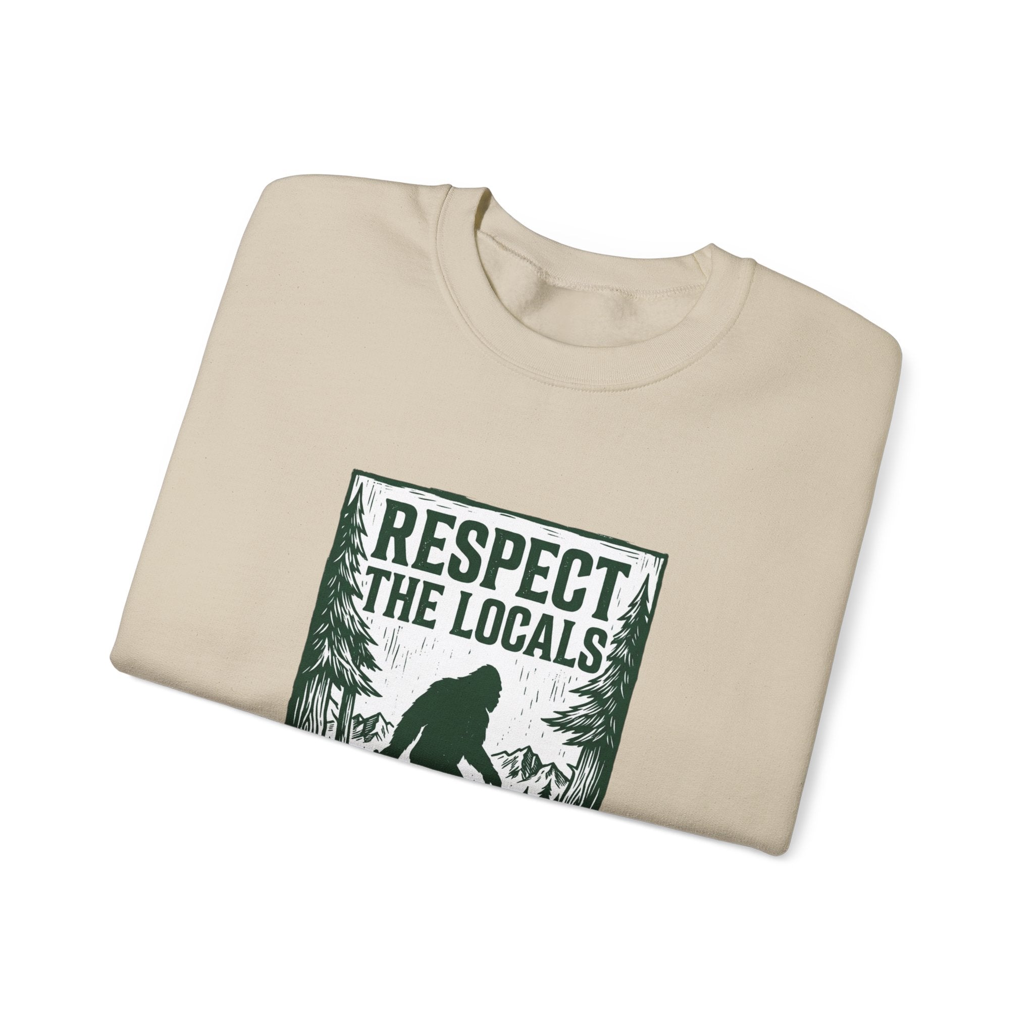 Respect The Locals Sasquatch sweatshirt | vintage national park style, Sasquatch forest graphic