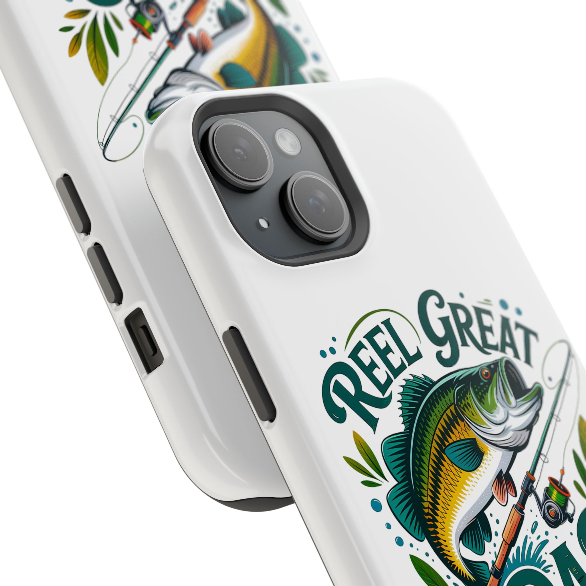 Reel Great Dad Phone Case | Fishing Rod Bass Design, Magnetic Impact-Resistant Case