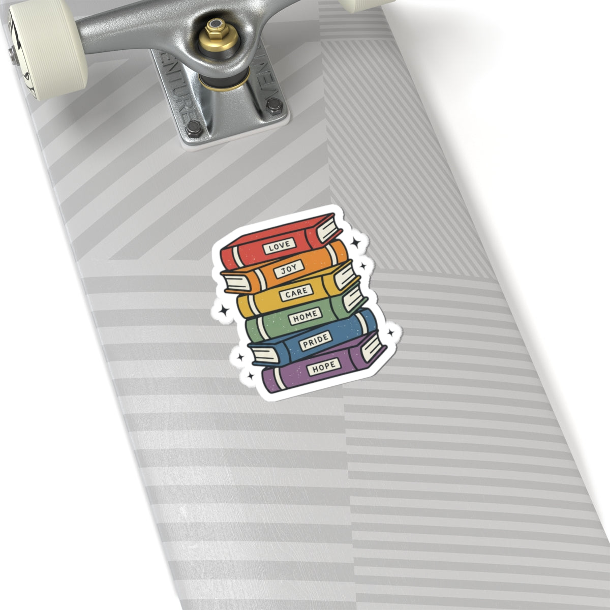 Rainbow Book Stack Kiss-Cut Stickers | Pride, Affirmation, Retro Rainbow