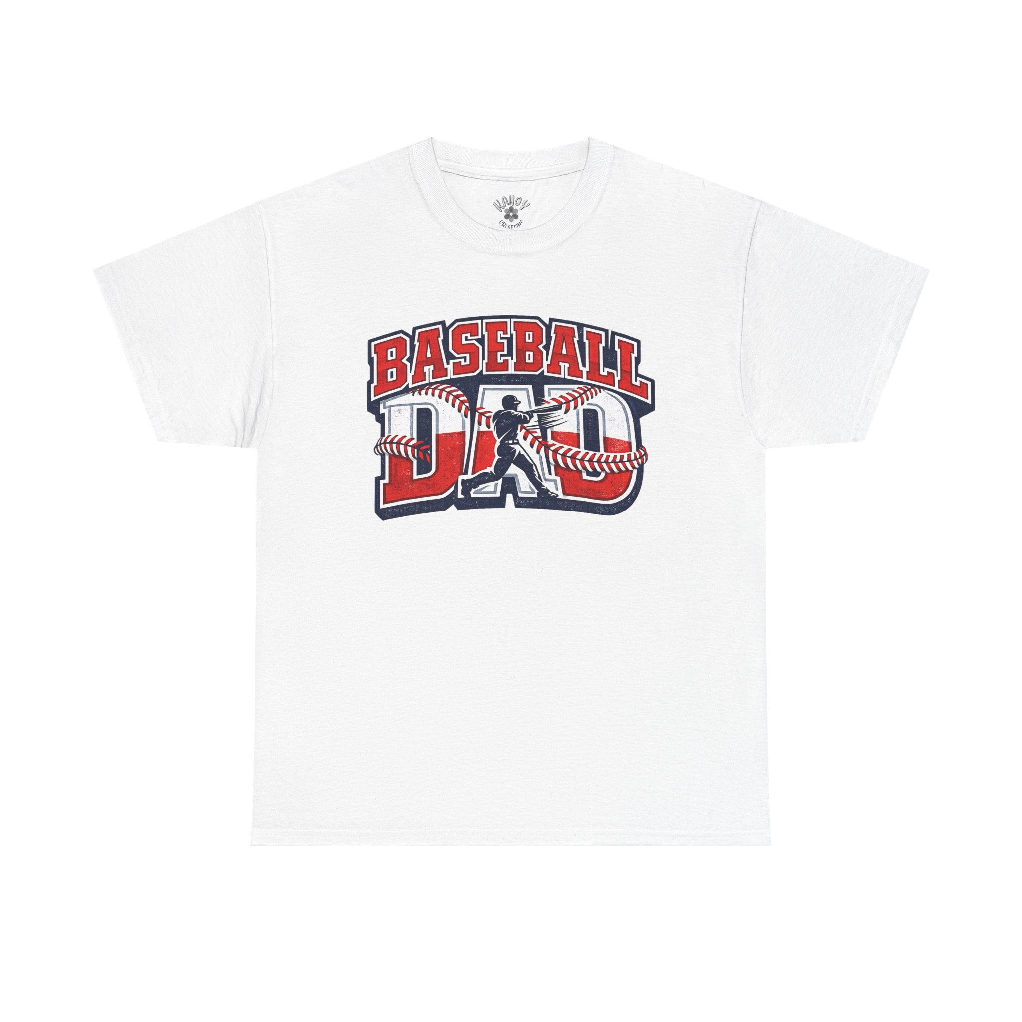 Baseball Dad Tee | Batter Silhouette, Red Blue Vintage Sport Typography