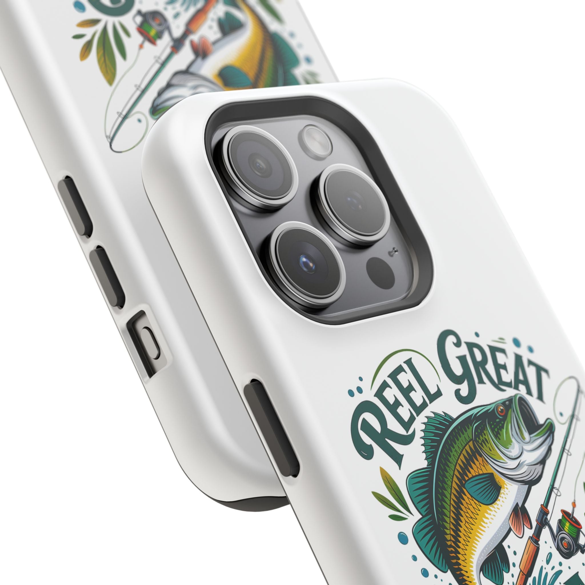 Reel Great Dad Phone Case | Fishing Rod Bass Design, Magnetic Impact-Resistant Case