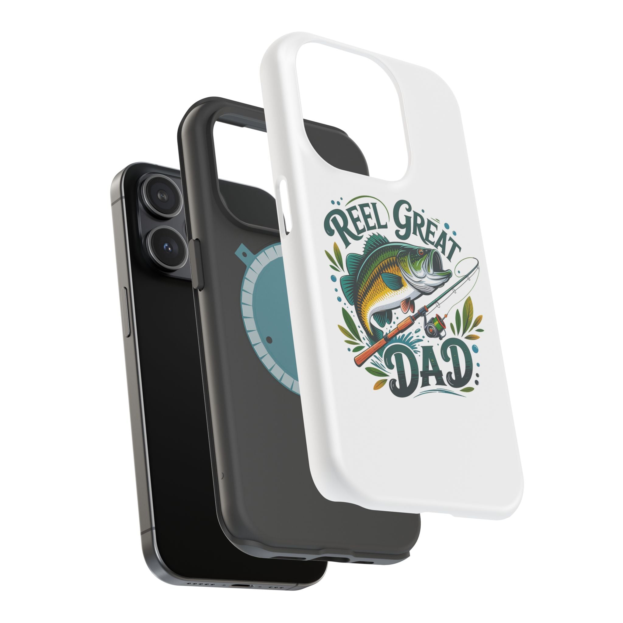 Reel Great Dad Phone Case | Fishing Rod Bass Design, Magnetic Impact-Resistant Case