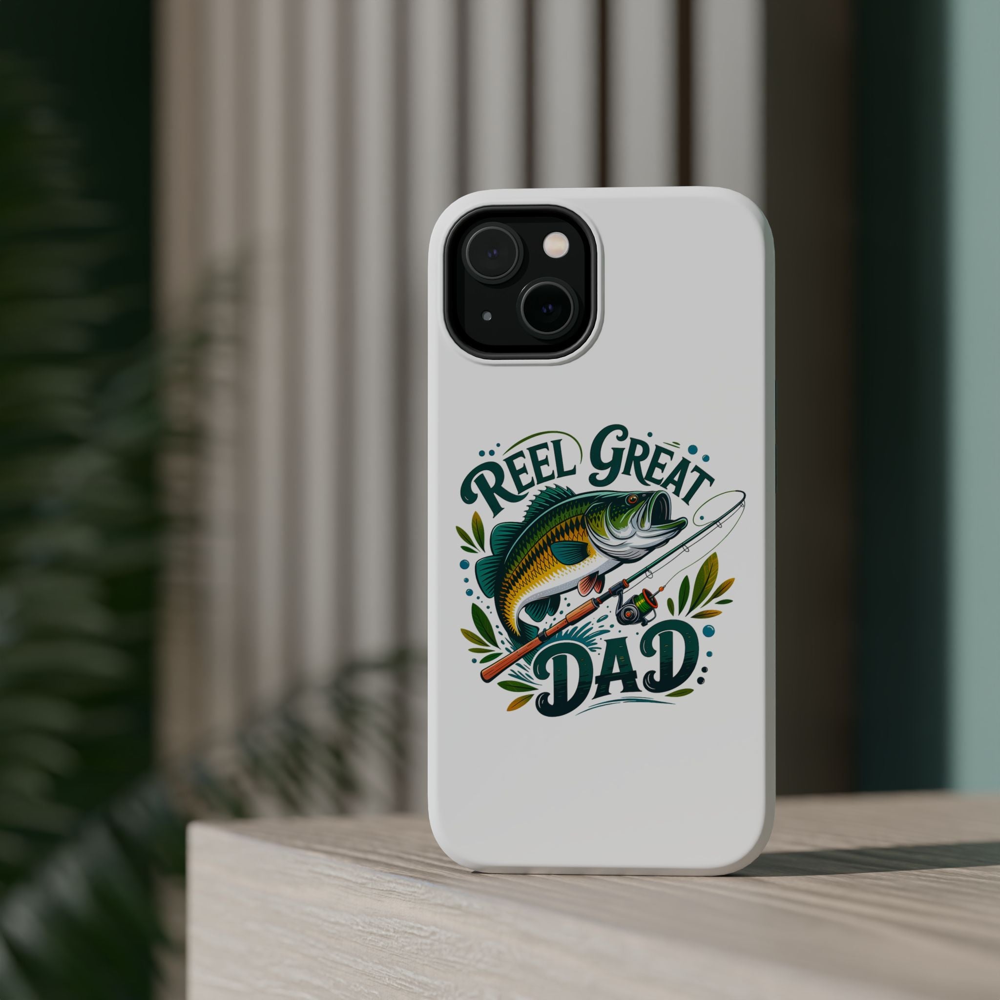 Reel Great Dad Phone Case | Fishing Rod Bass Design, Magnetic Impact-Resistant Case