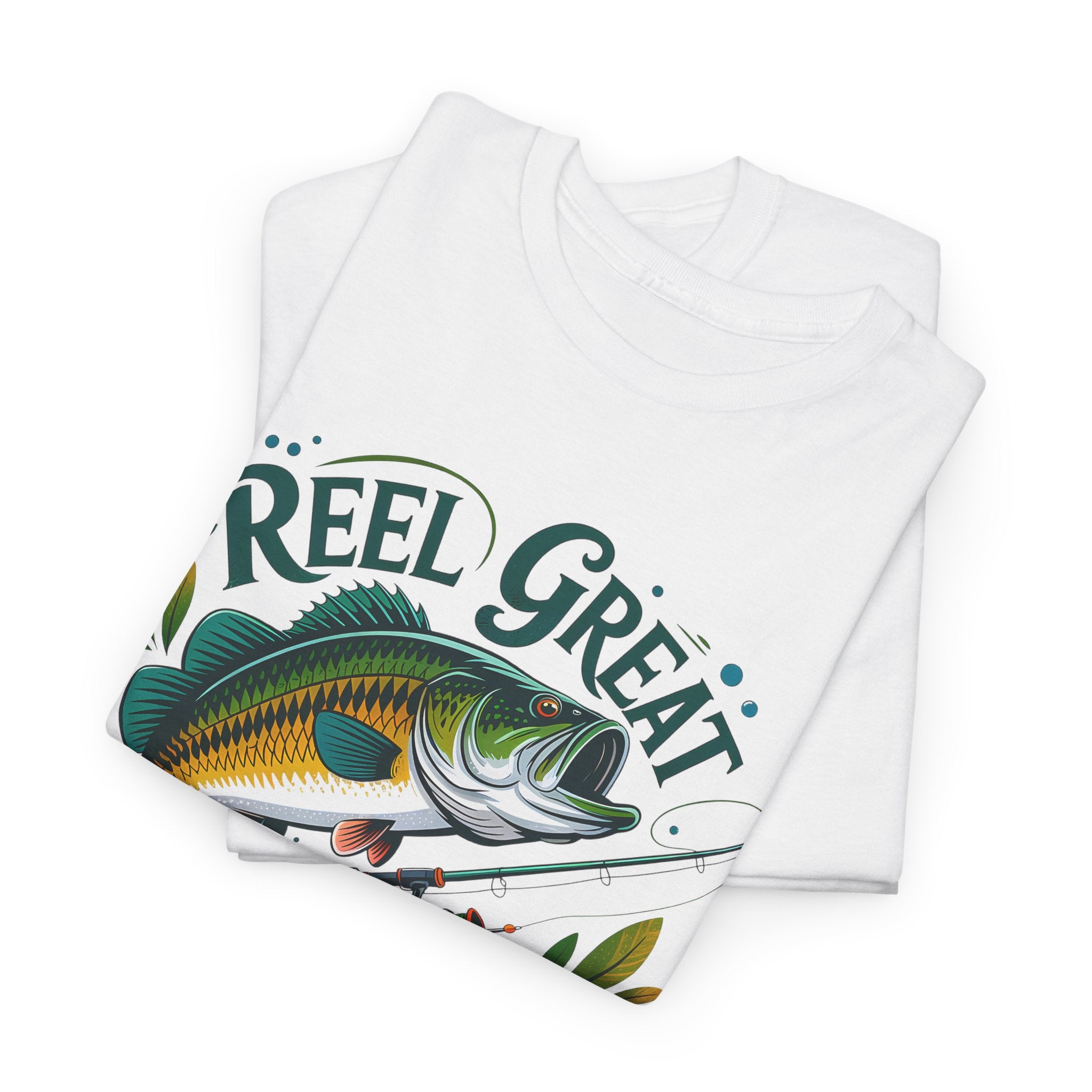 Reel Great Dad T-Shirt | Fishing Dad Tee, Bass Fish Graphic Shirt
