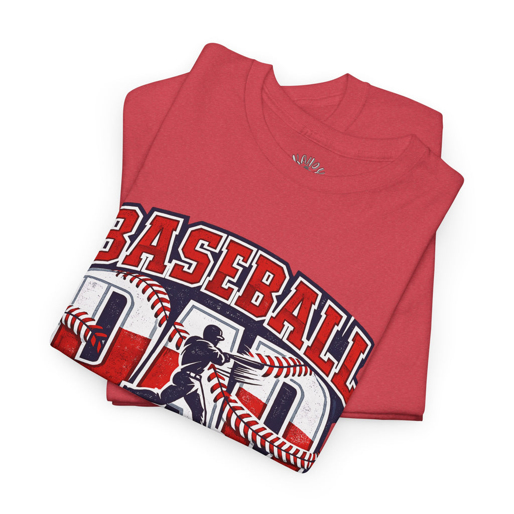 Baseball Dad Tee | Batter Silhouette, Red Blue Vintage Sport Typography