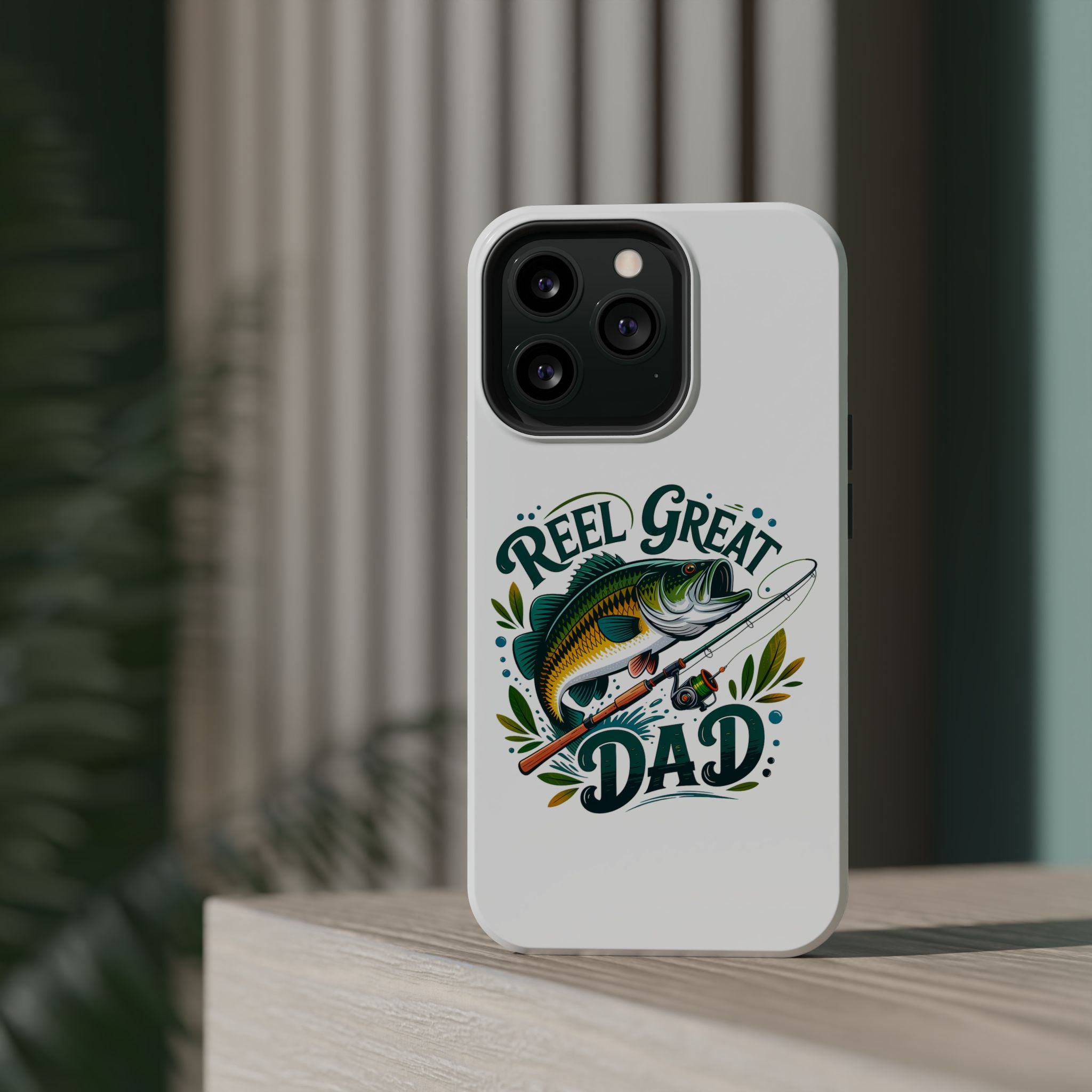 Reel Great Dad Phone Case | Fishing Rod Bass Design, Magnetic Impact-Resistant Case