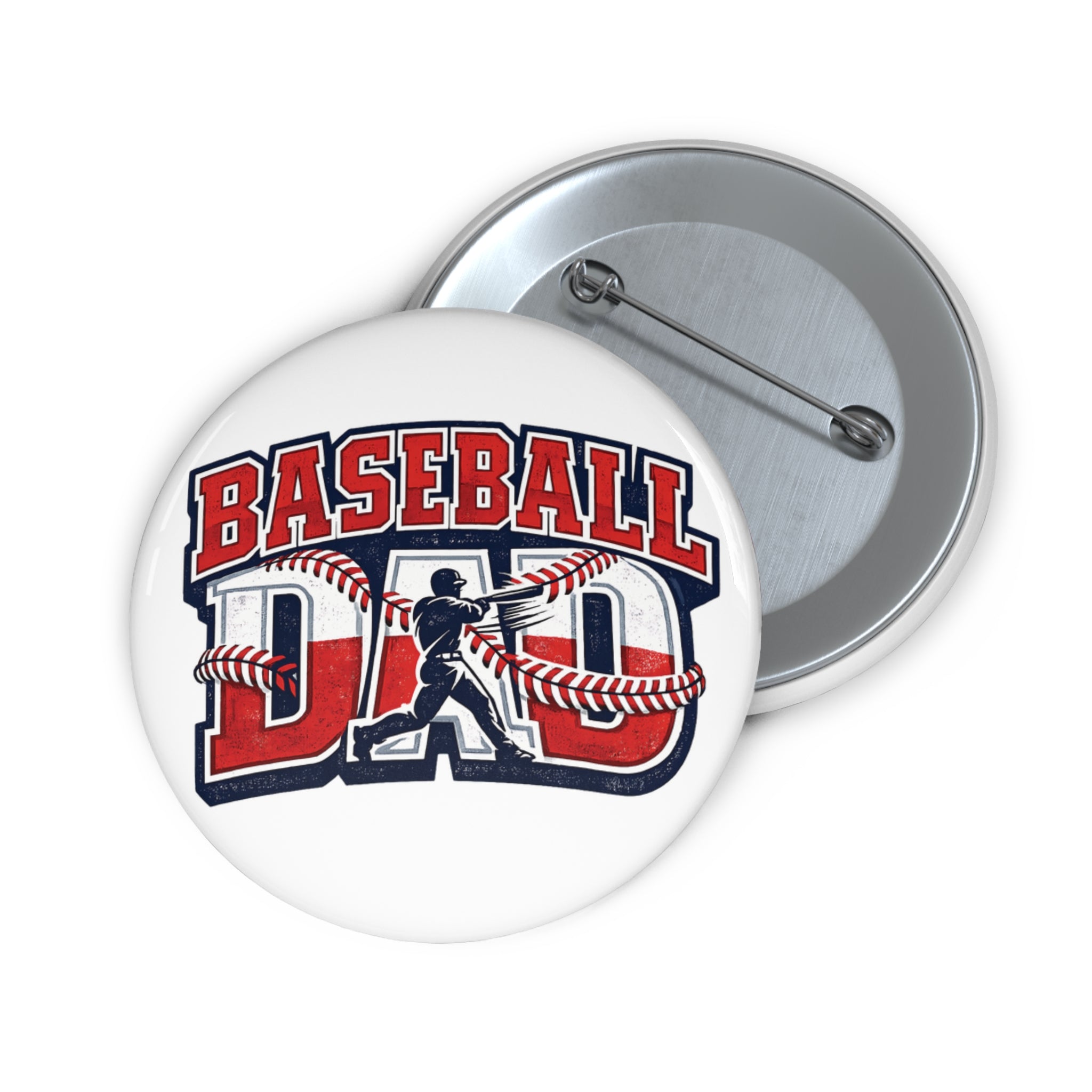 Baseball Dad Pin Button | Custom Baseball Button, Team Sports Badge