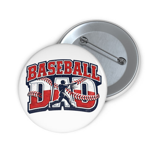 Baseball Dad Pin Button | Custom Baseball Button, Team Sports Badge