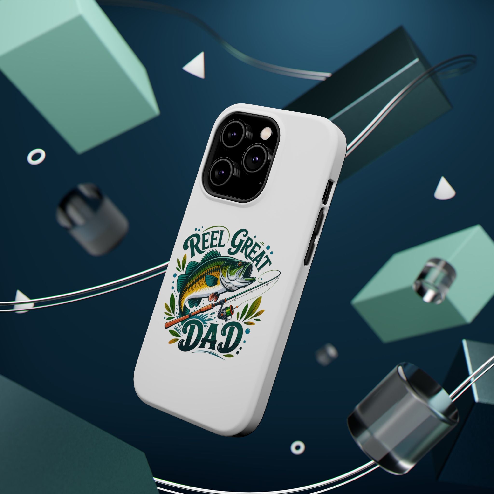 Reel Great Dad Phone Case | Fishing Rod Bass Design, Magnetic Impact-Resistant Case
