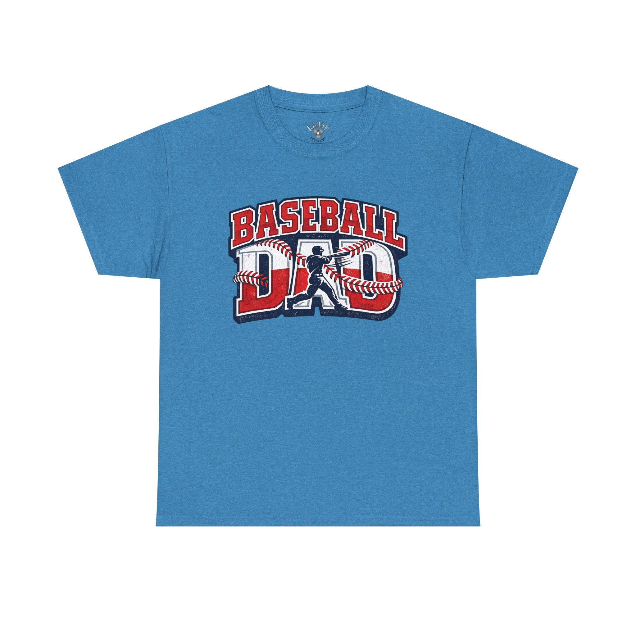 Baseball Dad Tee | Batter Silhouette, Red Blue Vintage Sport Typography