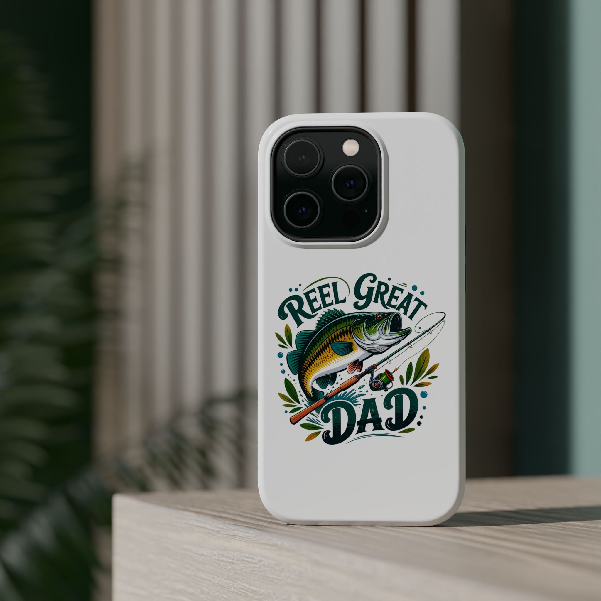 Reel Great Dad Phone Case | Fishing Rod Bass Design, Magnetic Impact-Resistant Case