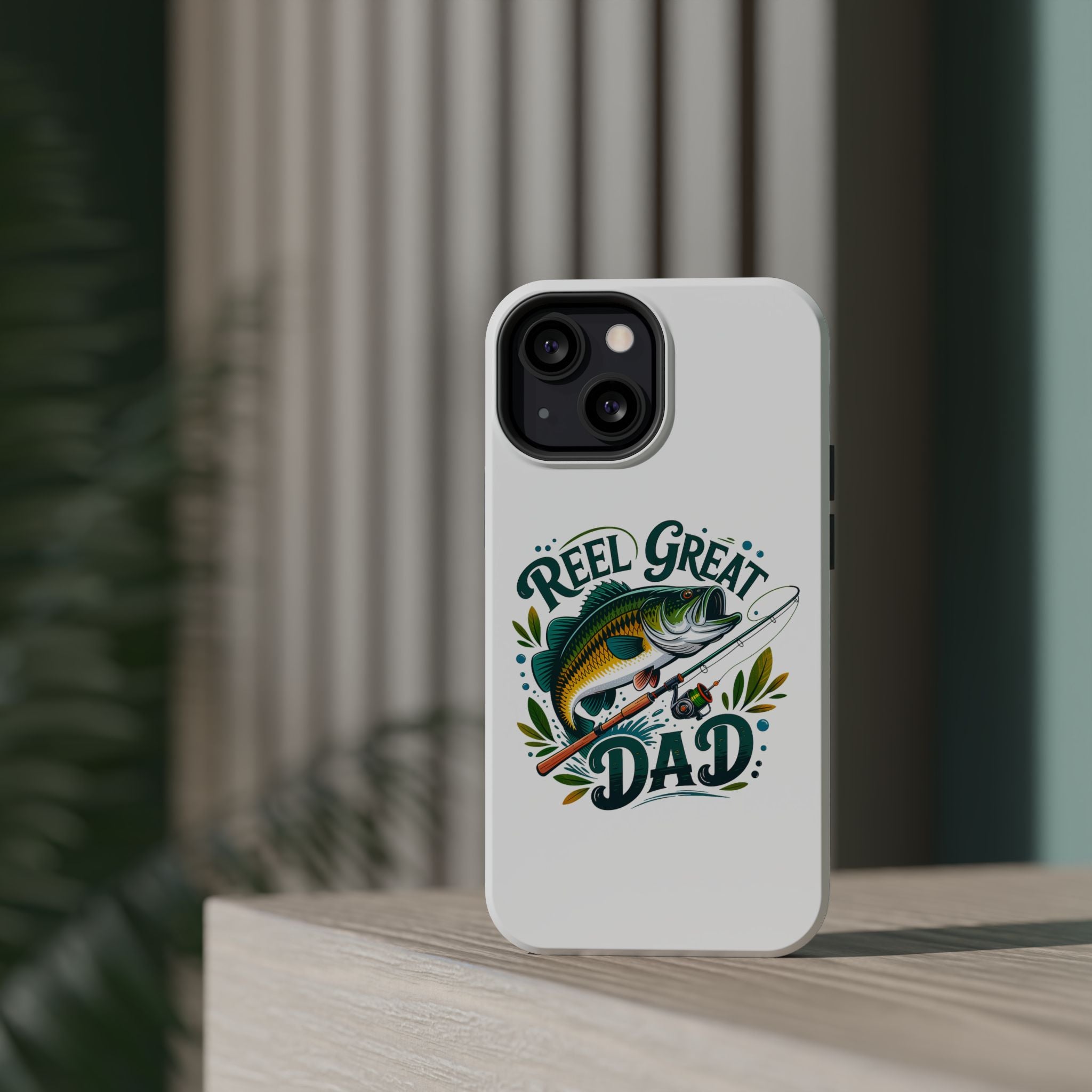 Reel Great Dad Phone Case | Fishing Rod Bass Design, Magnetic Impact-Resistant Case