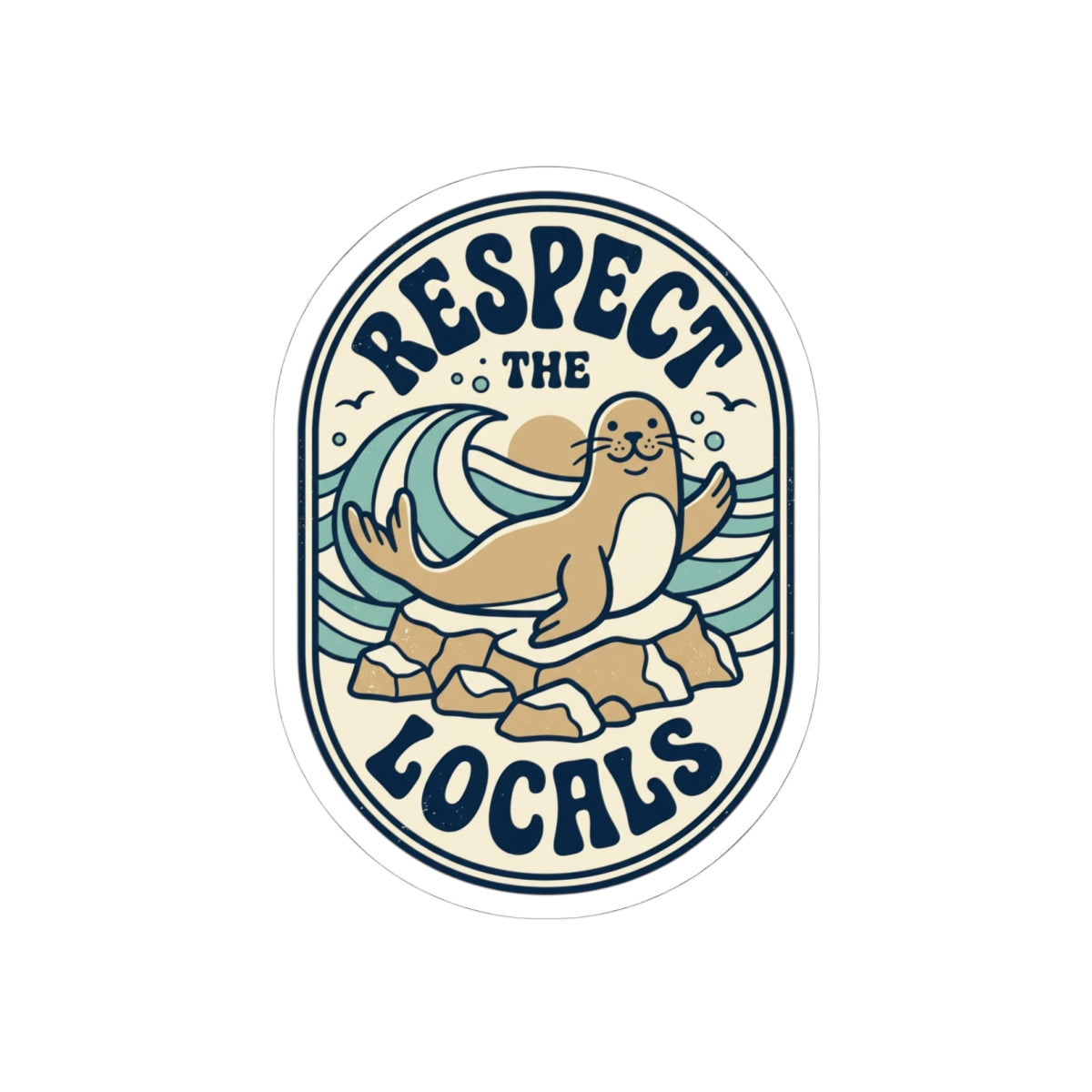 Respect the Locals Seal Sticker | Protect Our National Parks, Retro Outdoors