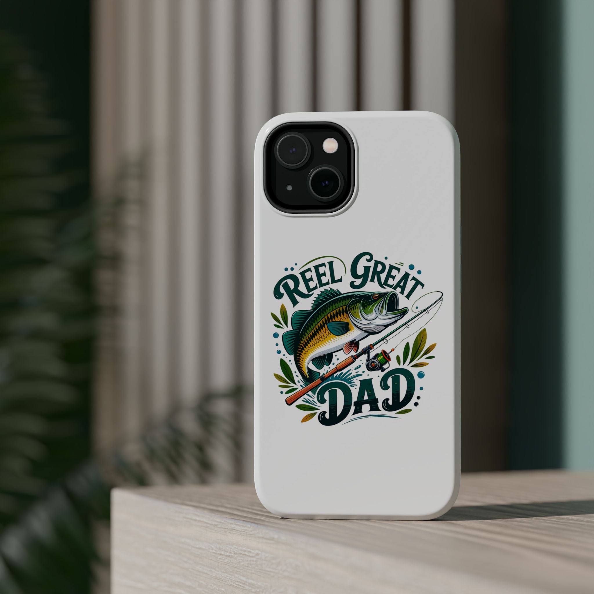 Reel Great Dad Phone Case | Fishing Rod Bass Design, Magnetic Impact-Resistant Case