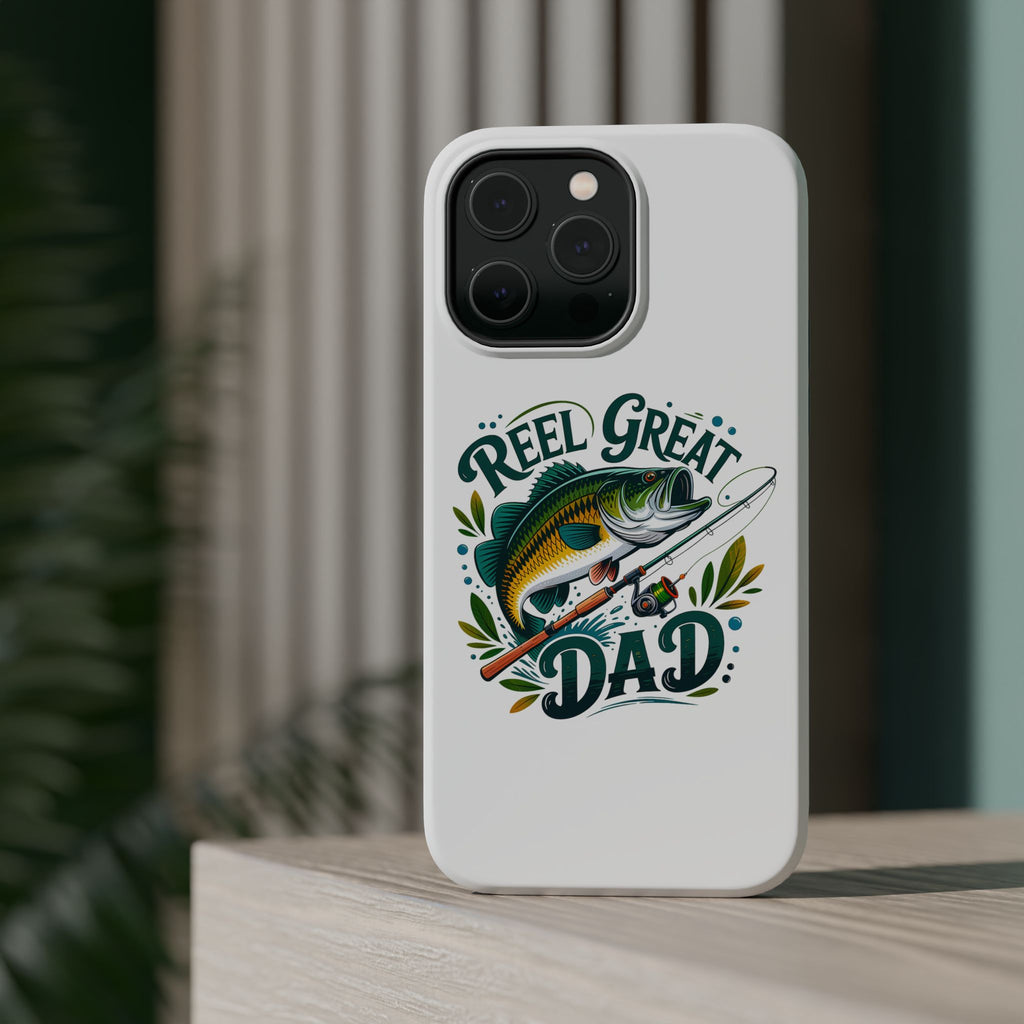 Reel Great Dad Phone Case | Fishing Rod Bass Design, Magnetic Impact-Resistant Case