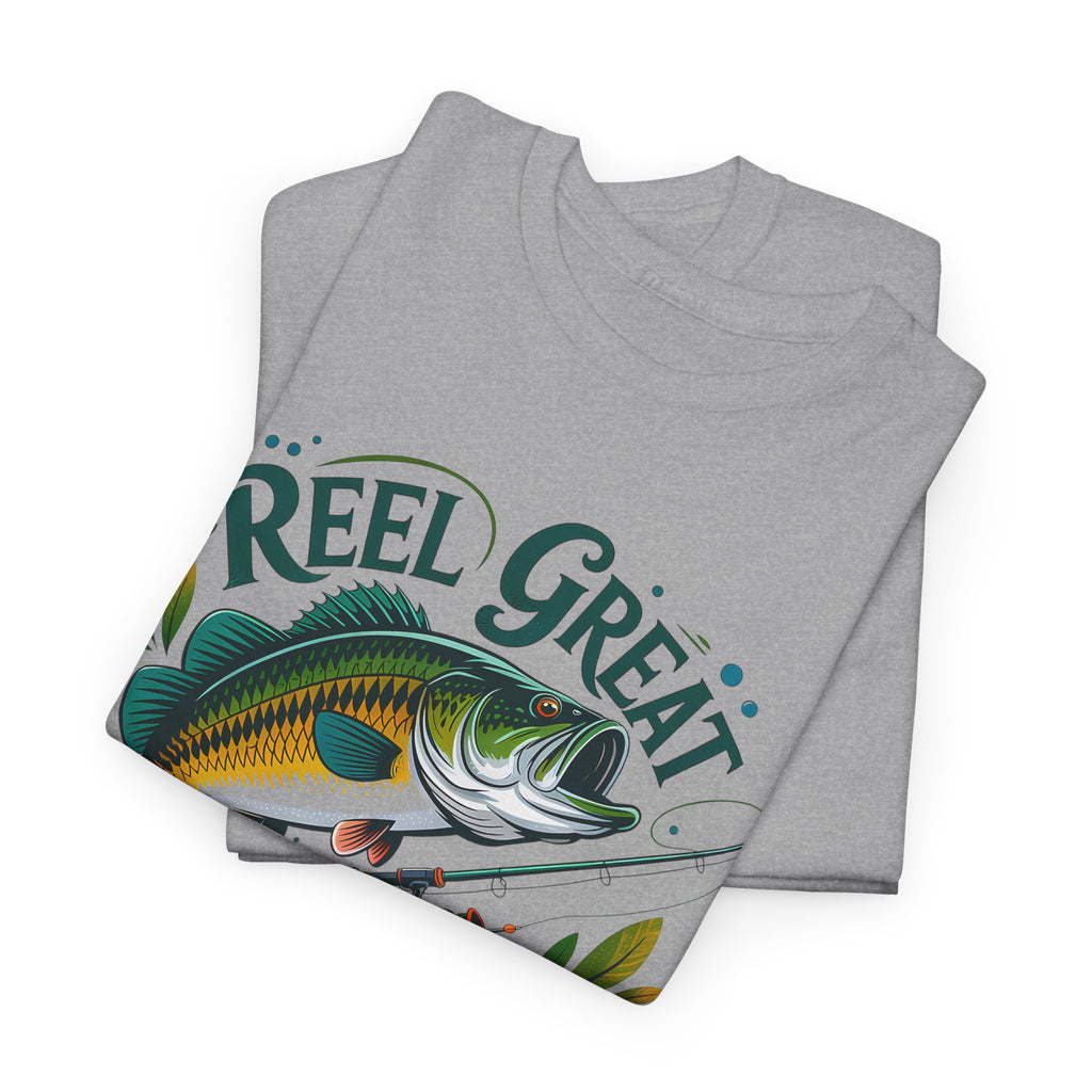 Reel Great Dad T-Shirt | Fishing Dad Tee, Bass Fish Graphic Shirt