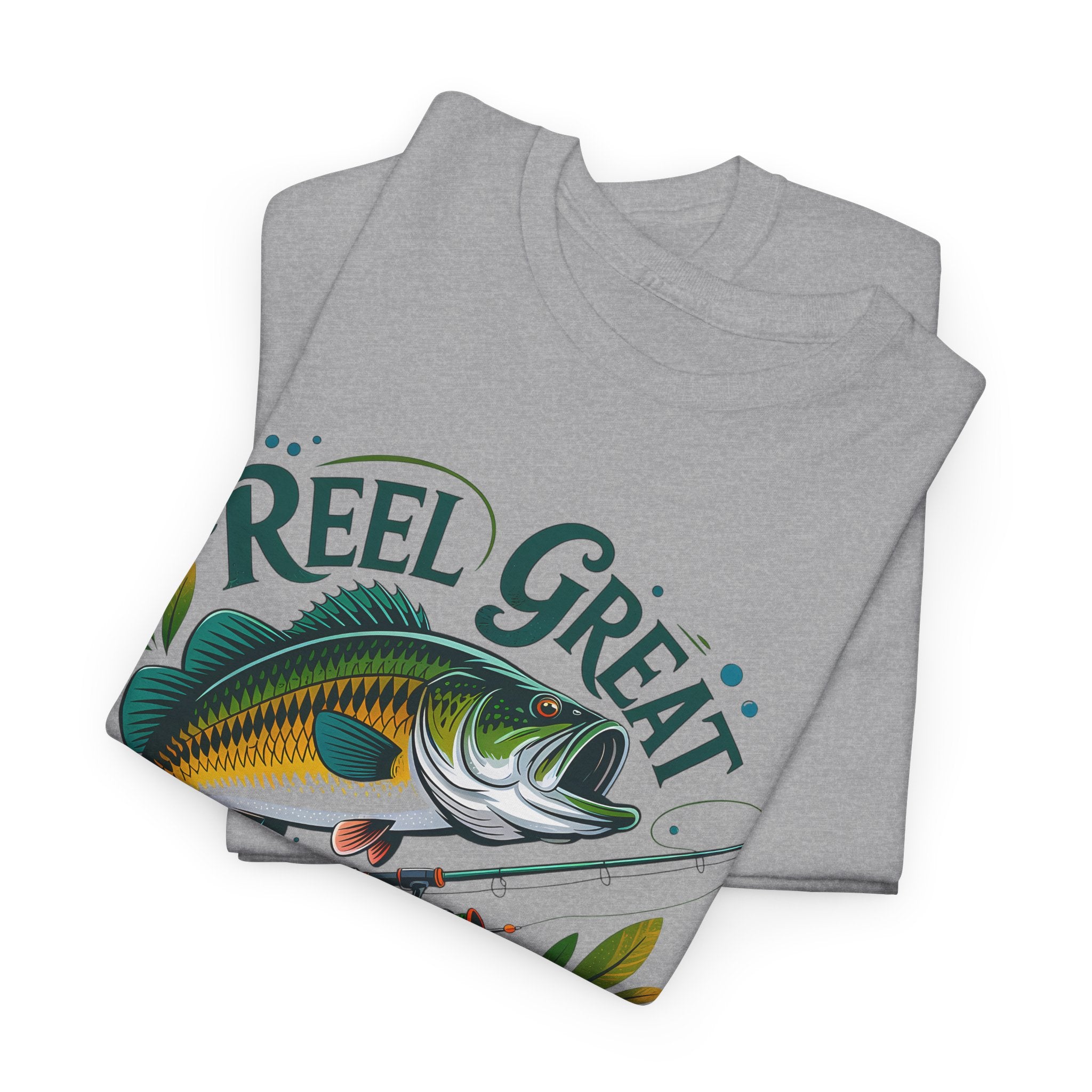 Reel Great Dad T-Shirt | Fishing Dad Tee, Bass Fish Graphic Shirt