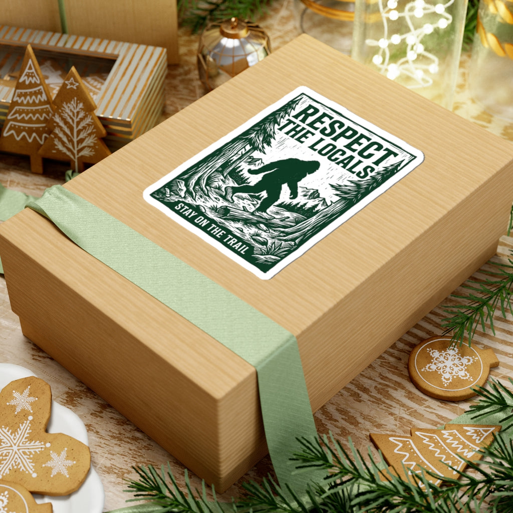 Respect the Locals Sasquatch sticker | Protect Our National Parks, vintage trail decal
