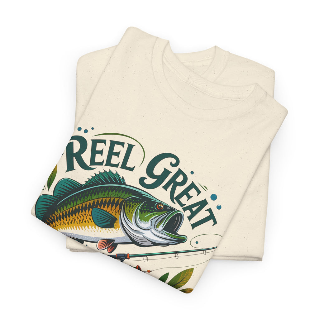 Reel Great Dad T-Shirt | Fishing Dad Tee, Bass Fish Graphic Shirt