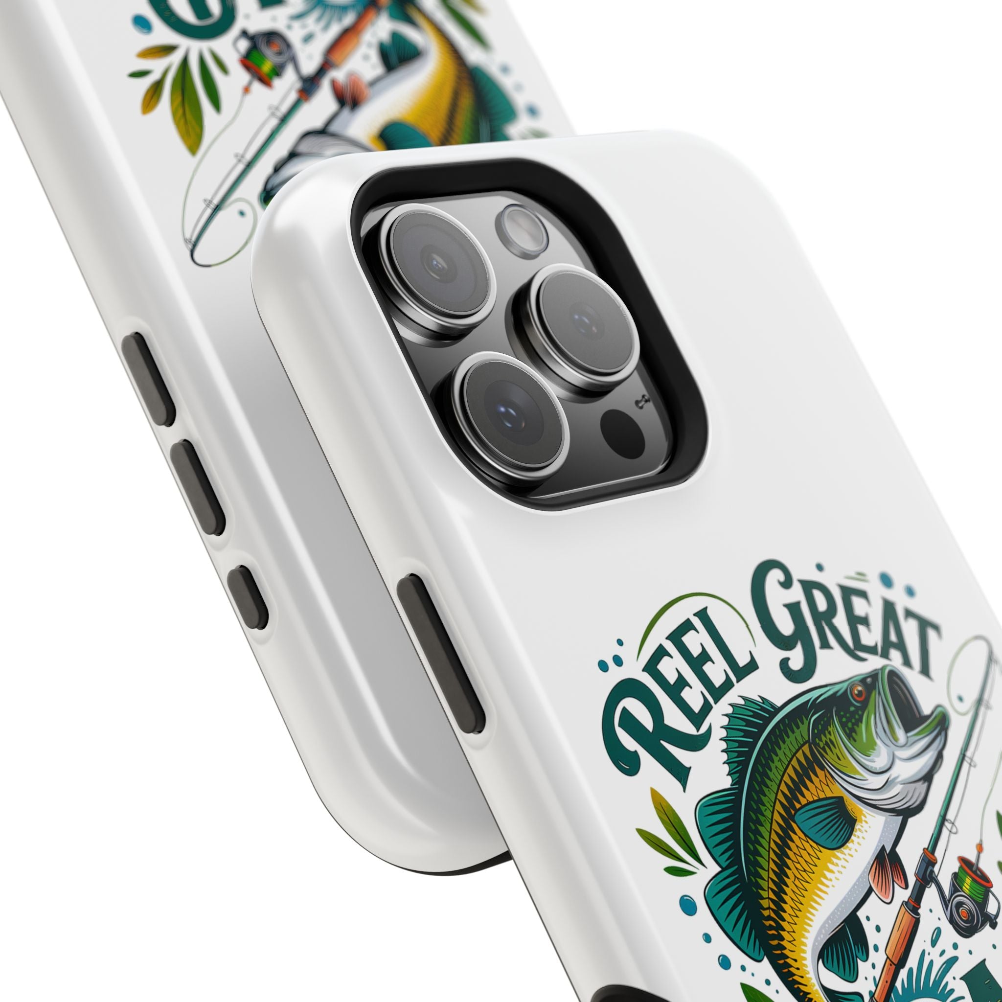Reel Great Dad Phone Case | Fishing Rod Bass Design, Magnetic Impact-Resistant Case