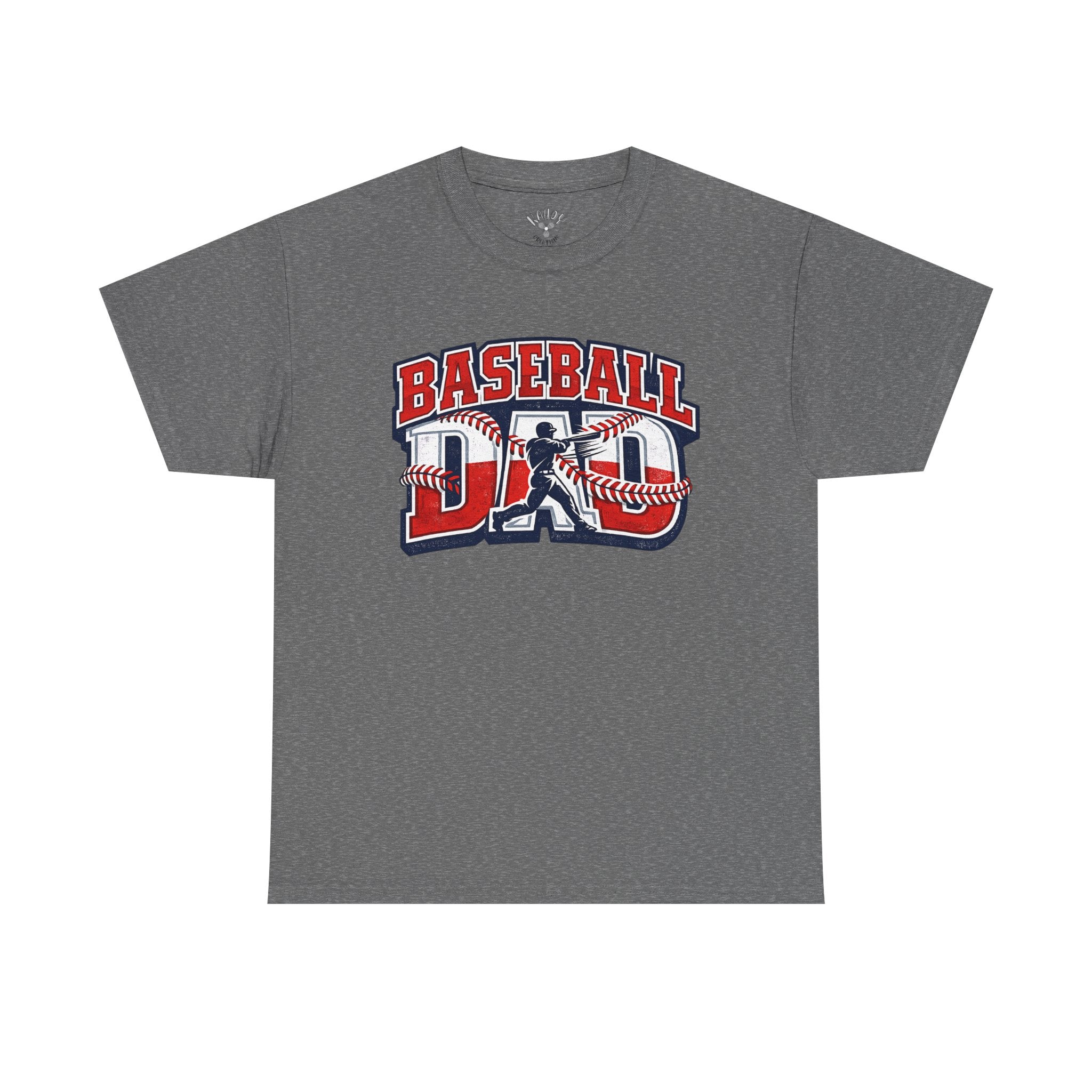 Baseball Dad Tee | Batter Silhouette, Red Blue Vintage Sport Typography