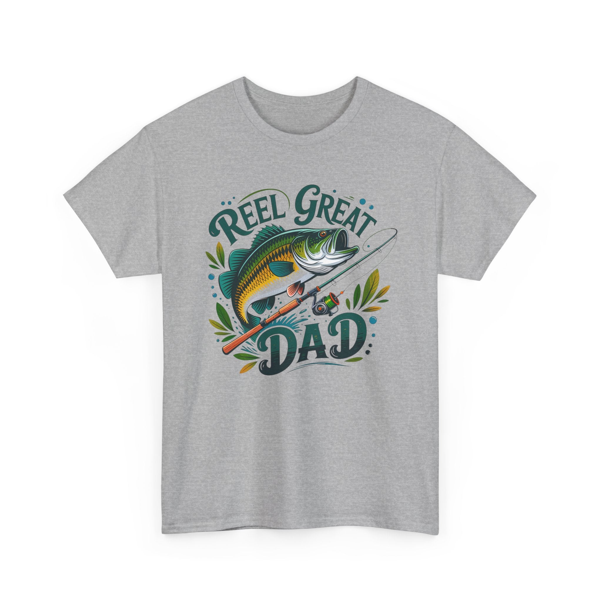 Reel Great Dad T-Shirt | Fishing Dad Tee, Bass Fish Graphic Shirt