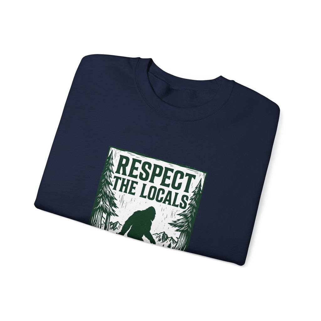 Respect The Locals Sasquatch sweatshirt | vintage national park style, Sasquatch forest graphic
