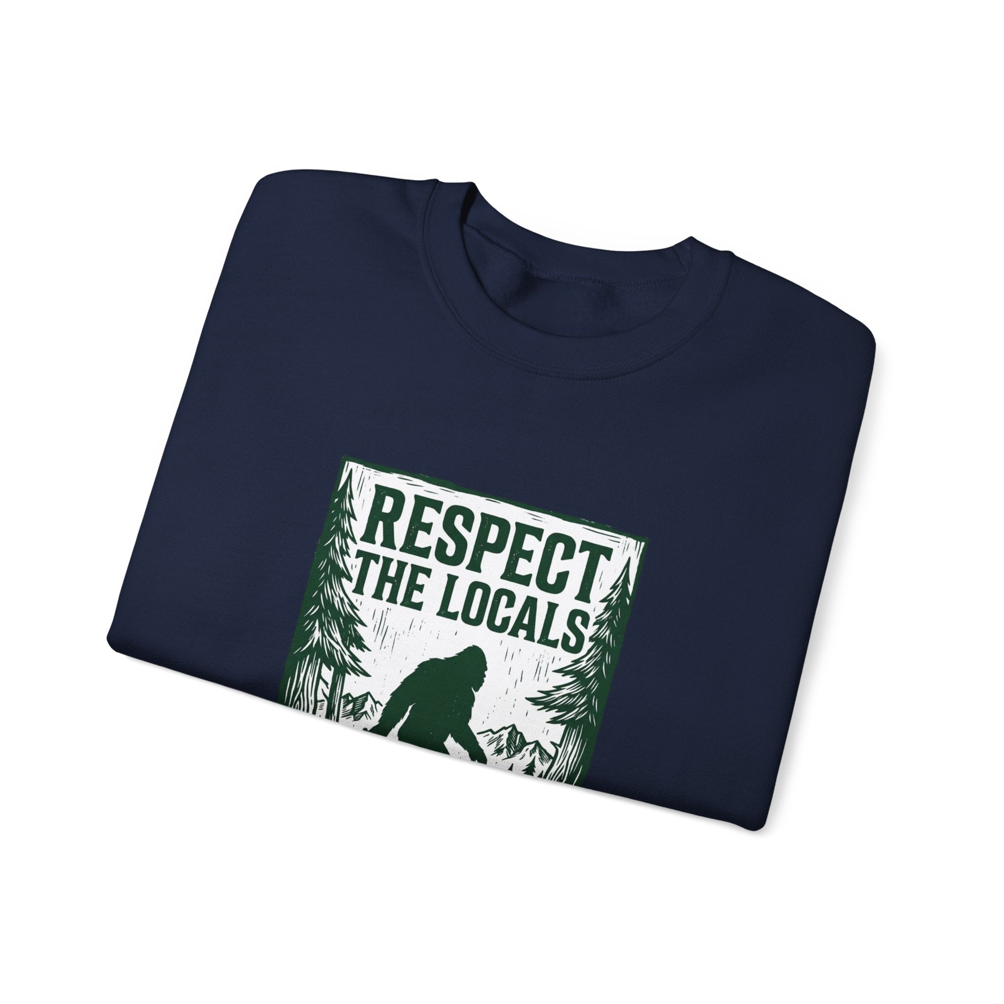 Respect The Locals Sasquatch sweatshirt | vintage national park style, Sasquatch forest graphic