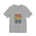 Rainbow Book Stack T-Shirt | Pride graphic, queer affirming tee