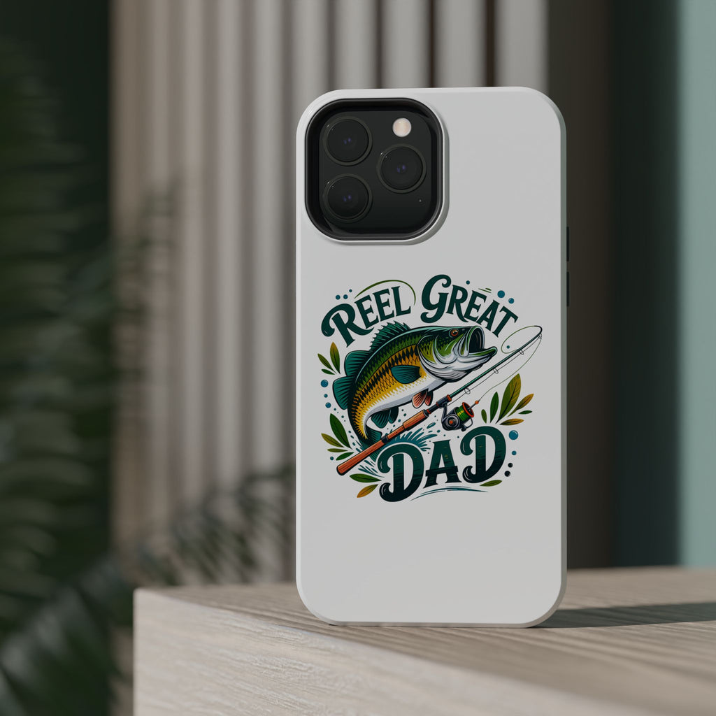 Reel Great Dad Phone Case | Fishing Rod Bass Design, Magnetic Impact-Resistant Case
