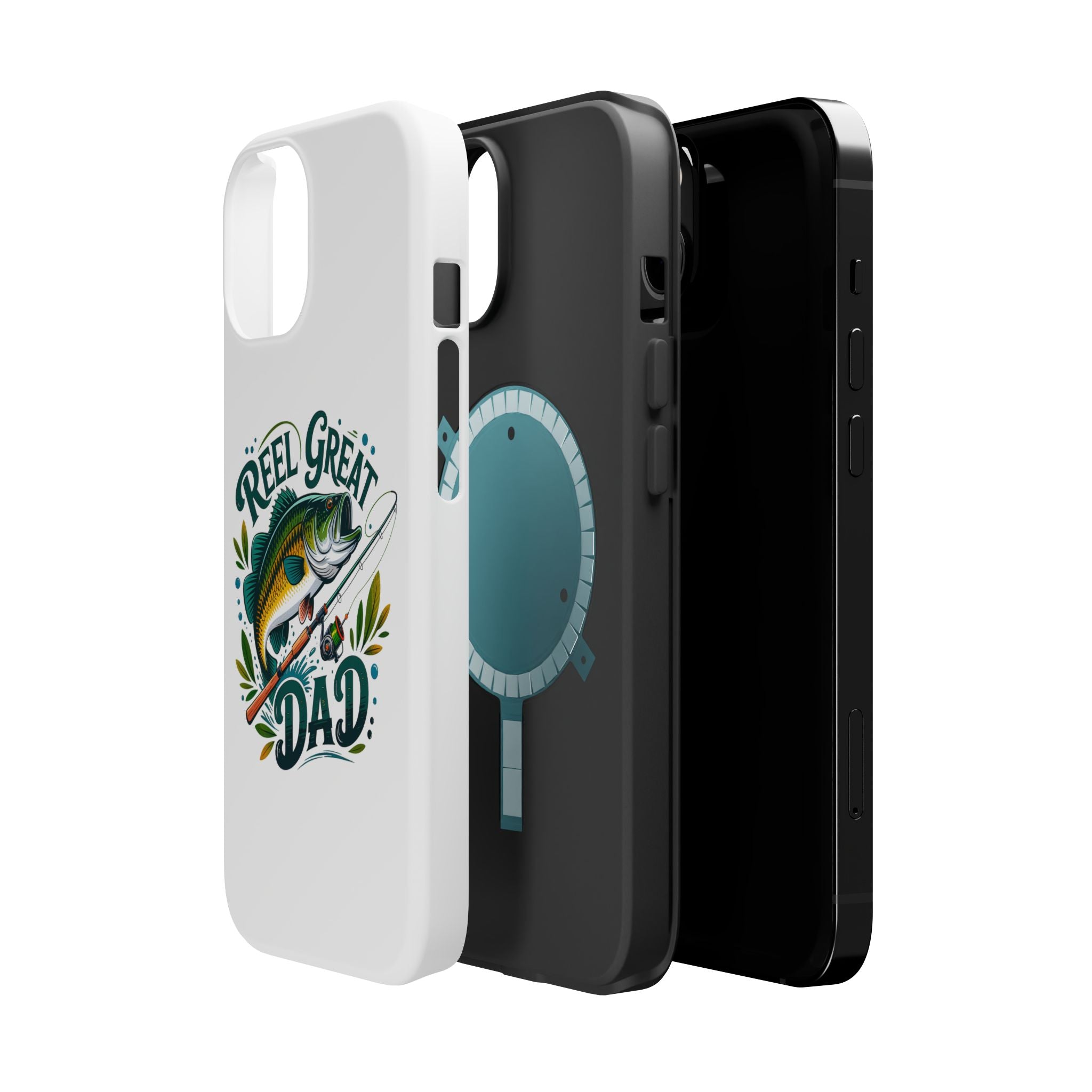 Reel Great Dad Phone Case | Fishing Rod Bass Design, Magnetic Impact-Resistant Case
