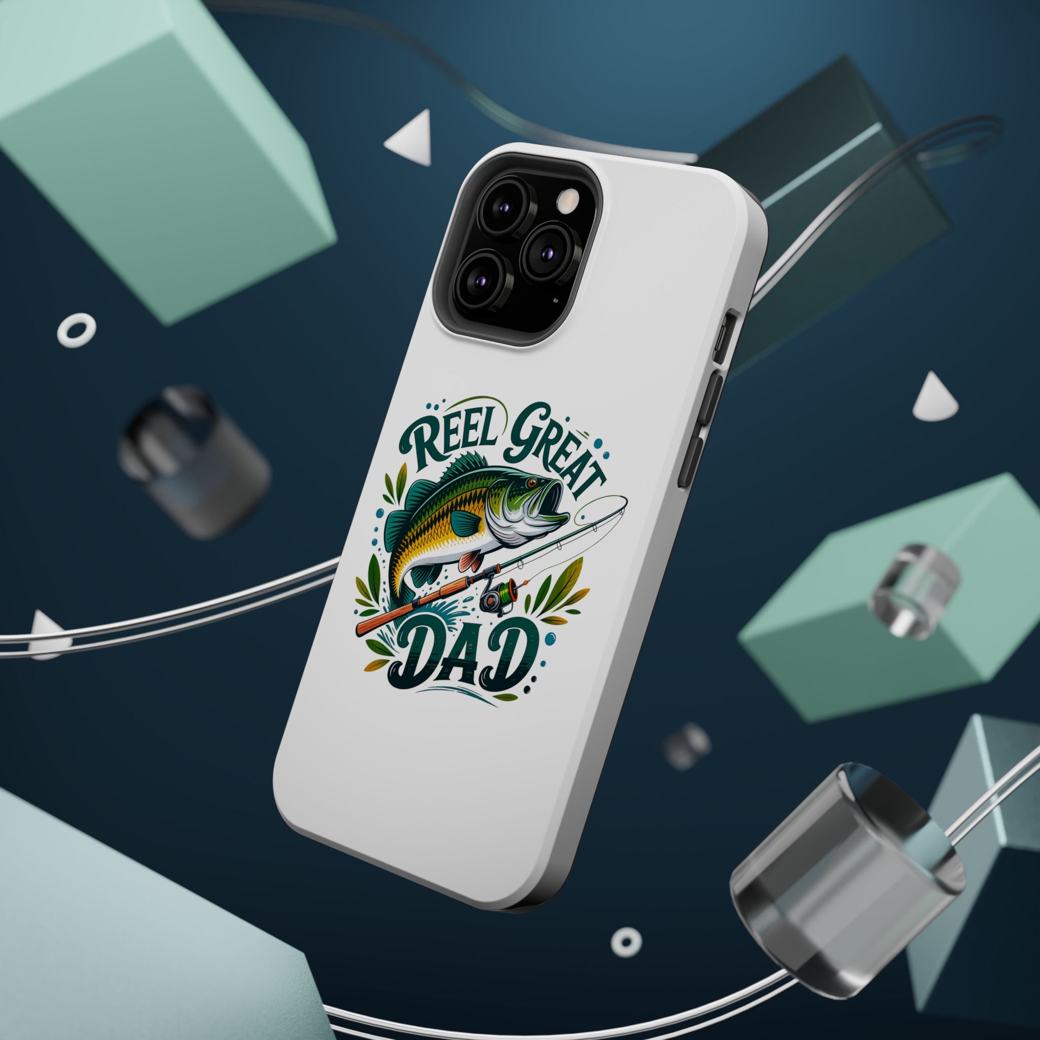 Reel Great Dad Phone Case | Fishing Rod Bass Design, Magnetic Impact-Resistant Case