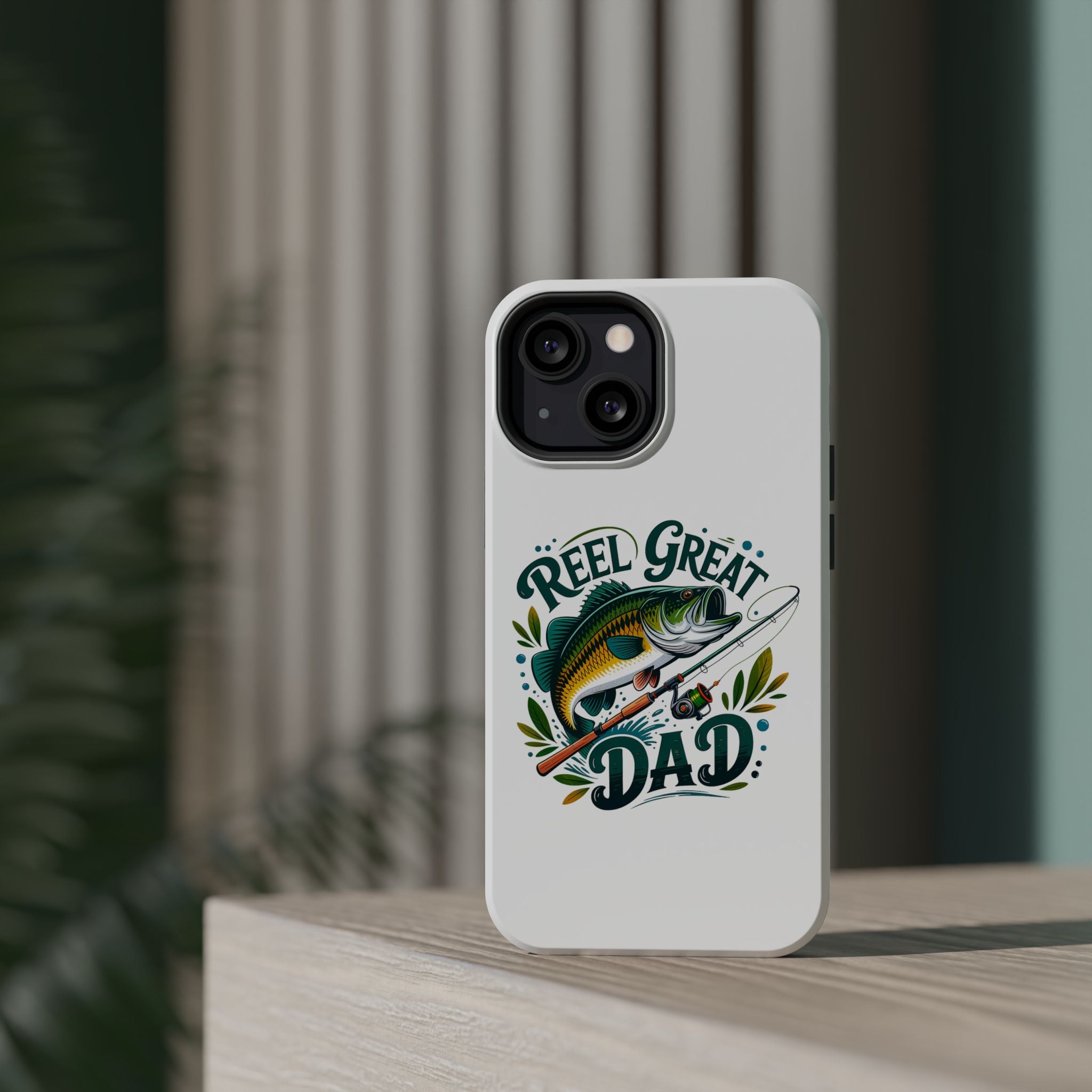Reel Great Dad Phone Case | Fishing Rod Bass Design, Magnetic Impact-Resistant Case