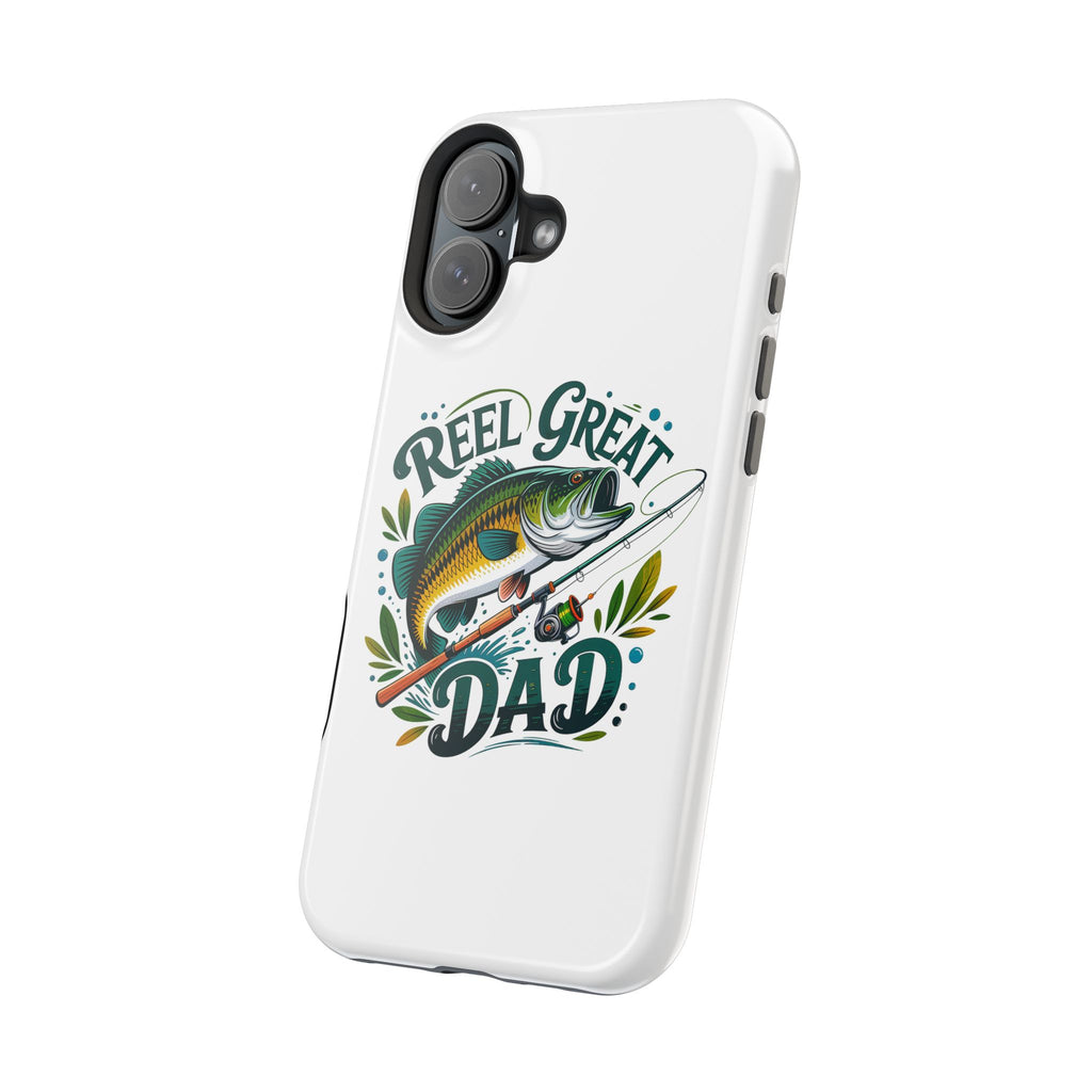 Reel Great Dad Phone Case | Fishing Rod Bass Design, Magnetic Impact-Resistant Case