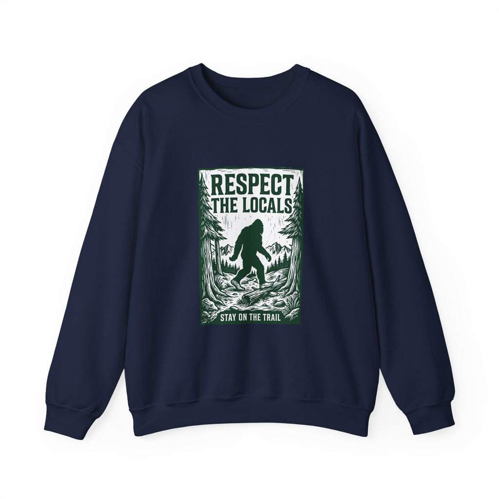 Respect The Locals Sasquatch sweatshirt | vintage national park style, Sasquatch forest graphic