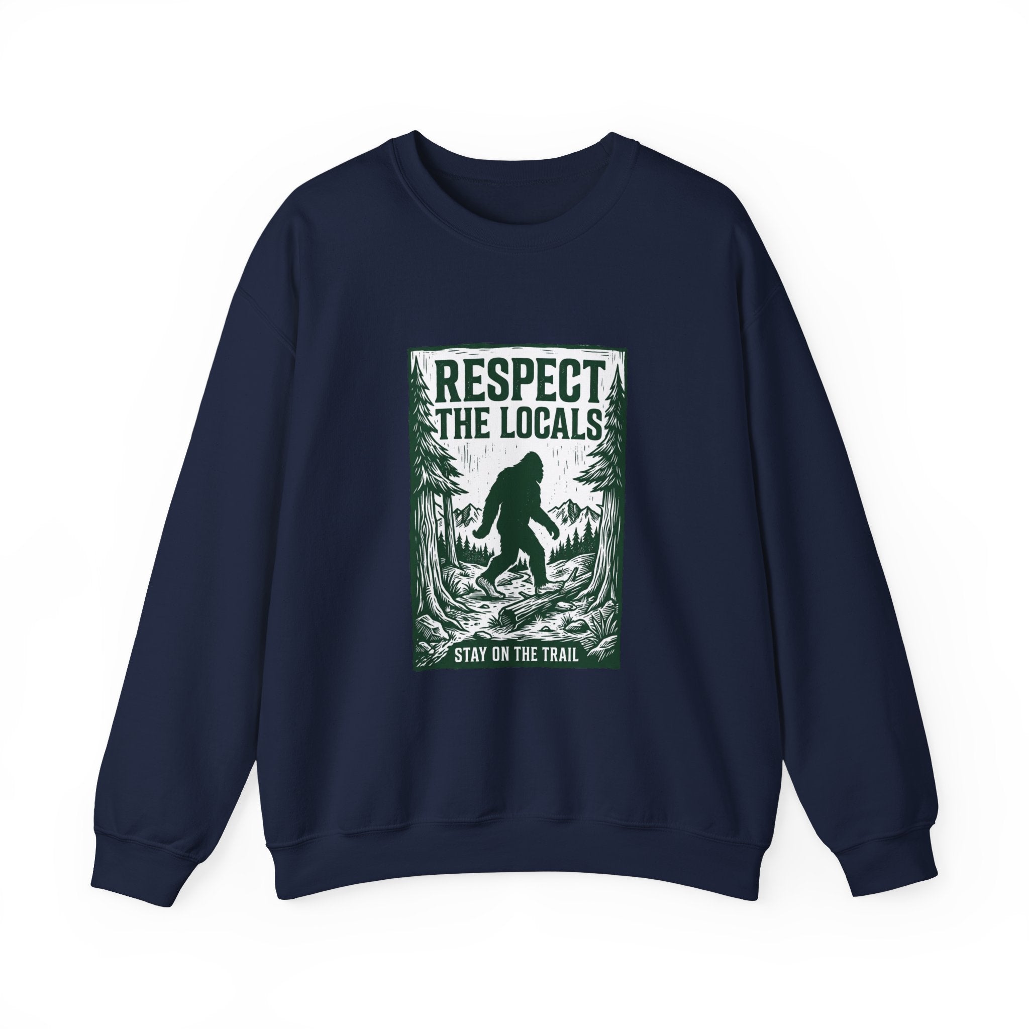 Respect The Locals Sasquatch sweatshirt | vintage national park style, Sasquatch forest graphic