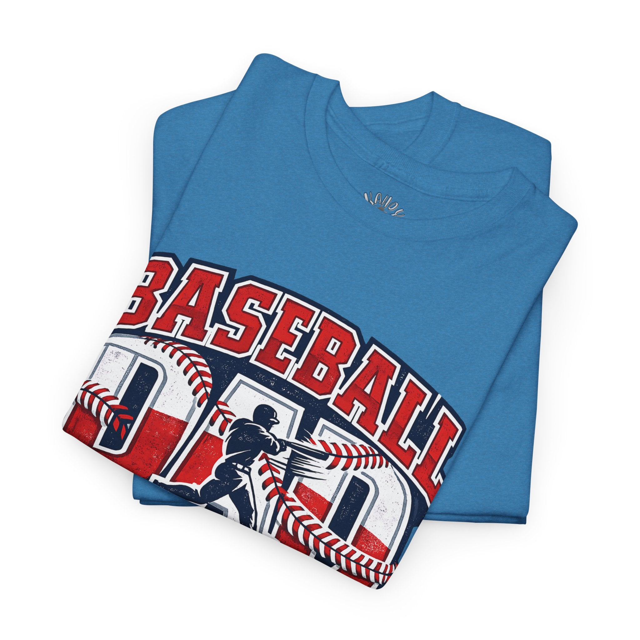 Baseball Dad Tee | Batter Silhouette, Red Blue Vintage Sport Typography