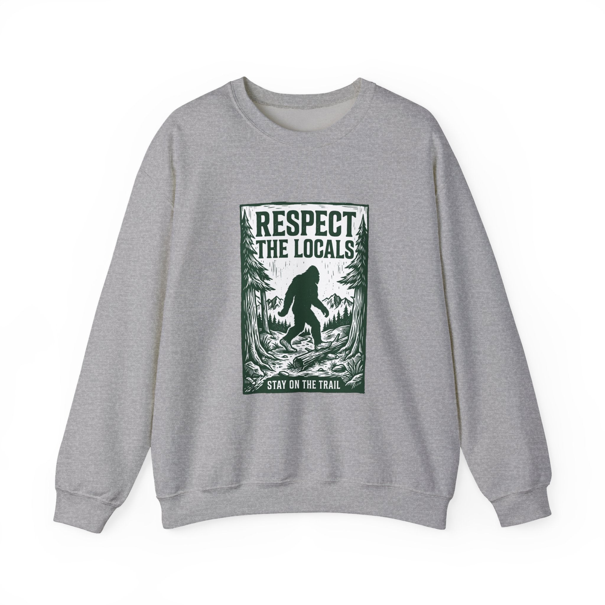 Respect The Locals Sasquatch sweatshirt | vintage national park style, Sasquatch forest graphic