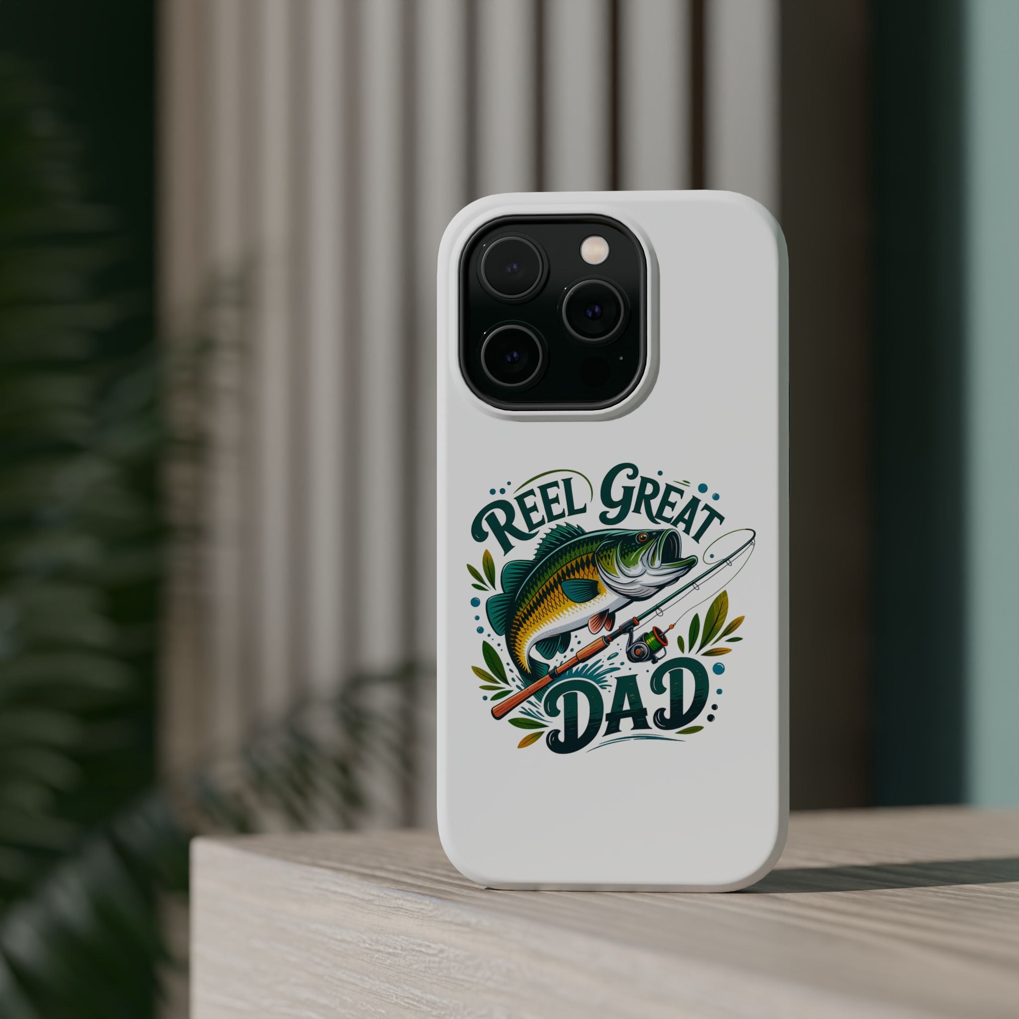 Reel Great Dad Phone Case | Fishing Rod Bass Design, Magnetic Impact-Resistant Case