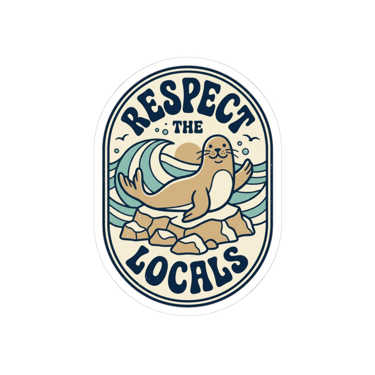 Respect the Locals Seal Sticker | Protect Our National Parks, Retro Outdoors