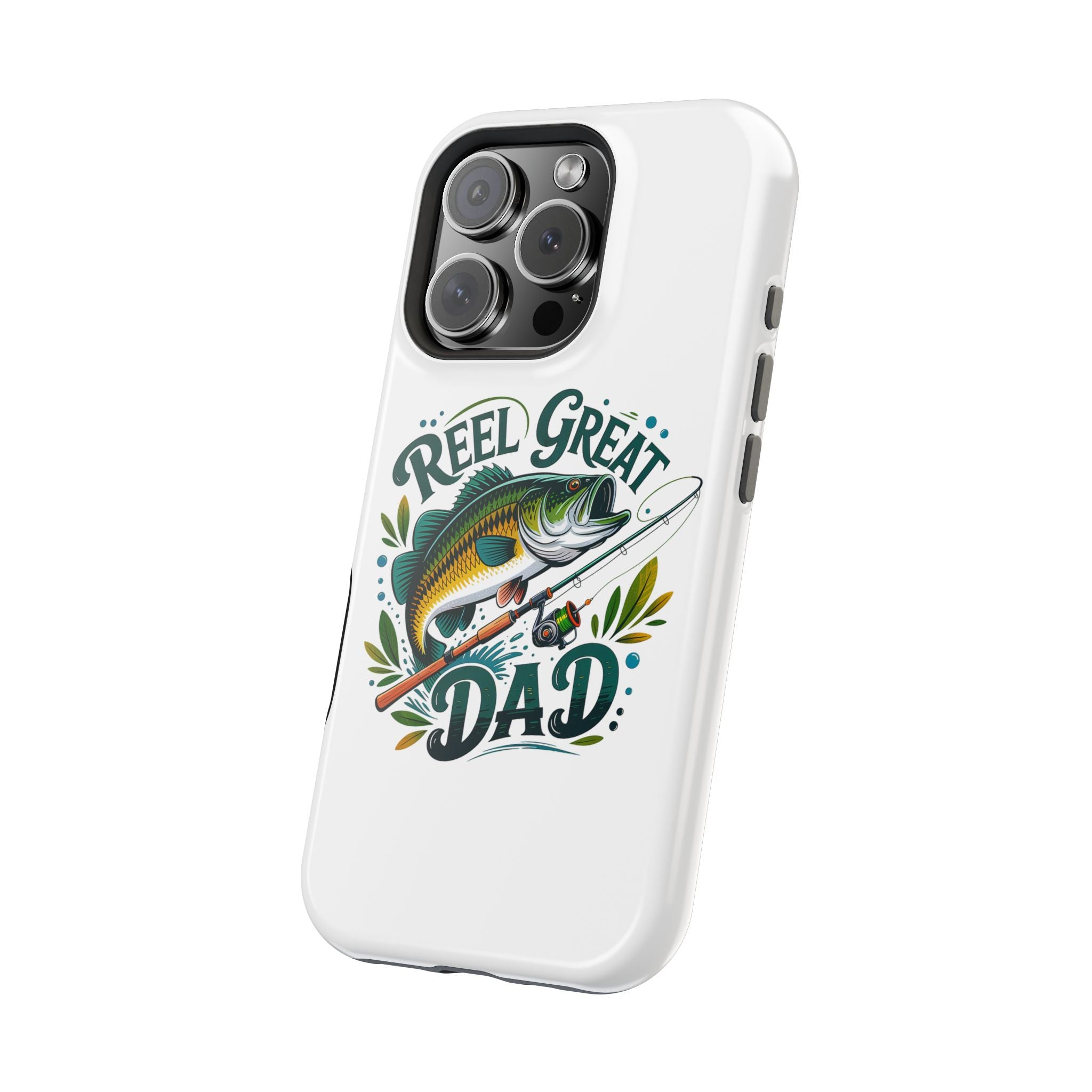 Reel Great Dad Phone Case | Fishing Rod Bass Design, Magnetic Impact-Resistant Case